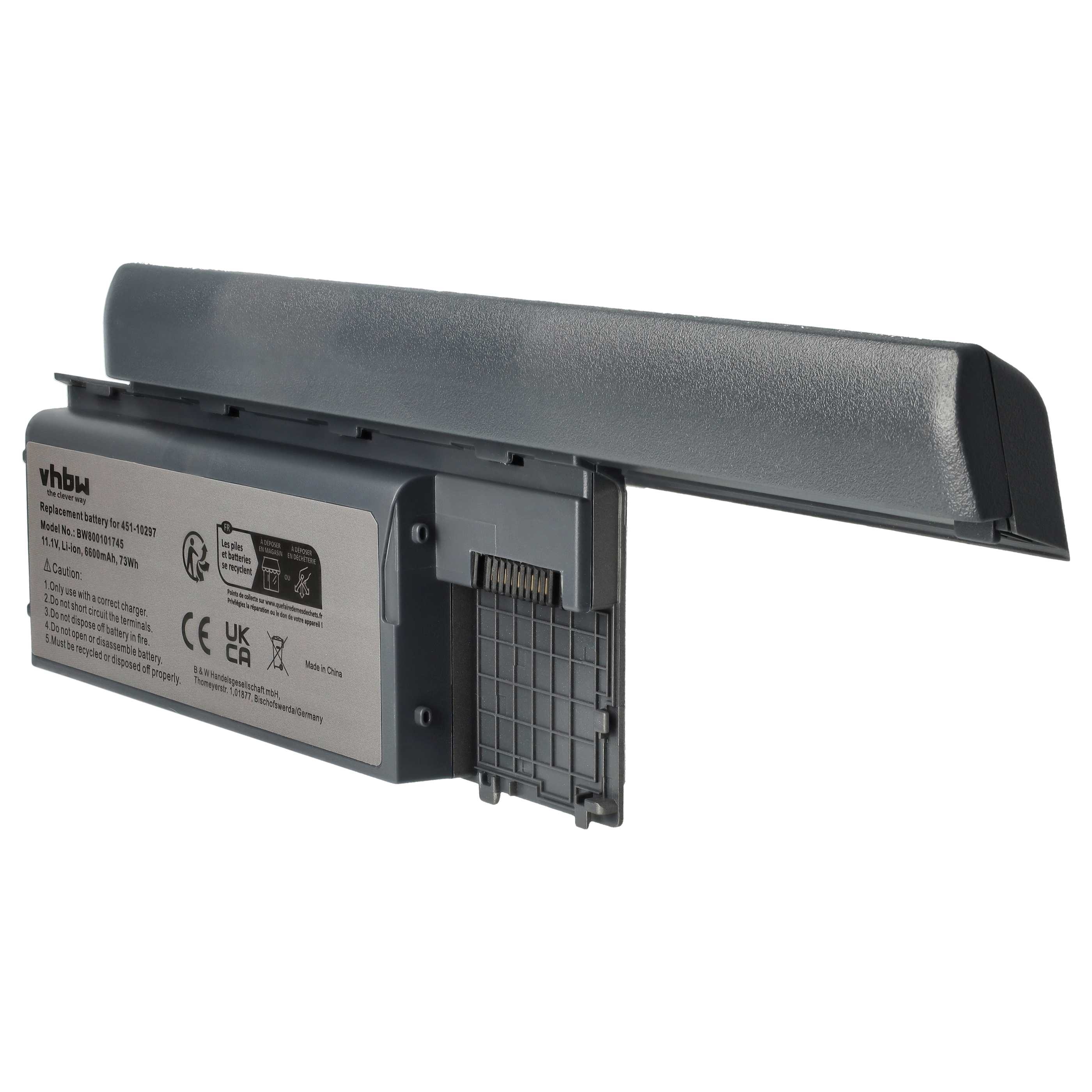 Notebook-Akku als Ersatz für Dell 0JD606, 0JD605, 0GD787, 0GD775, 0DU158 - 6600mAh 11,1V Li-Ion, schwarz