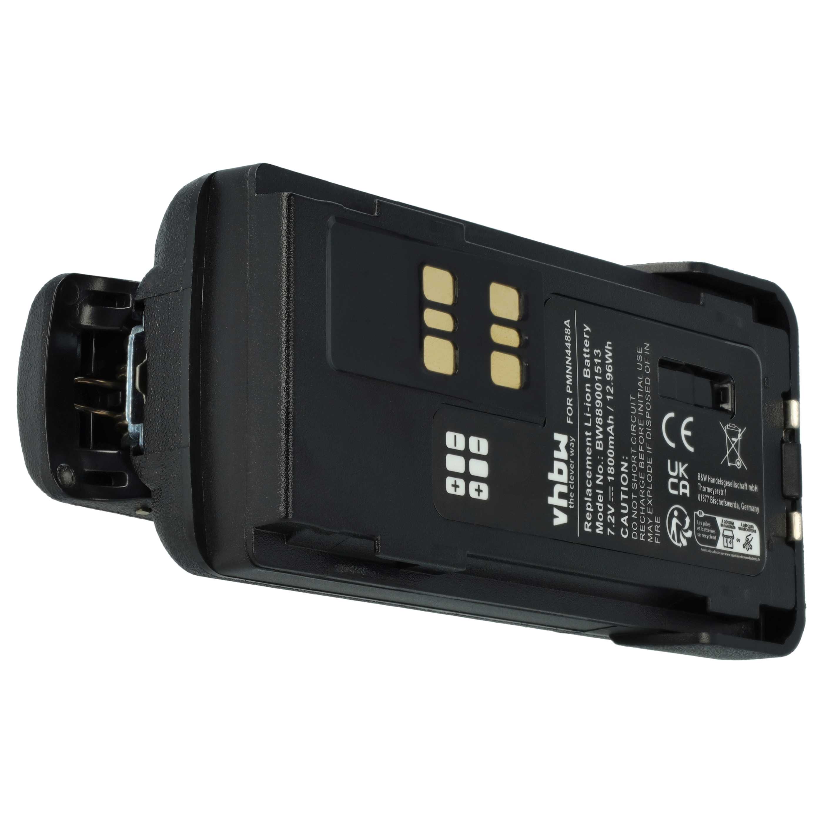 Akumulator do radiotelefonu zamiennik Motorola PMNN4415, PMNN441 - 1800 mAh 7,4 V Li-Ion + klips na pasek