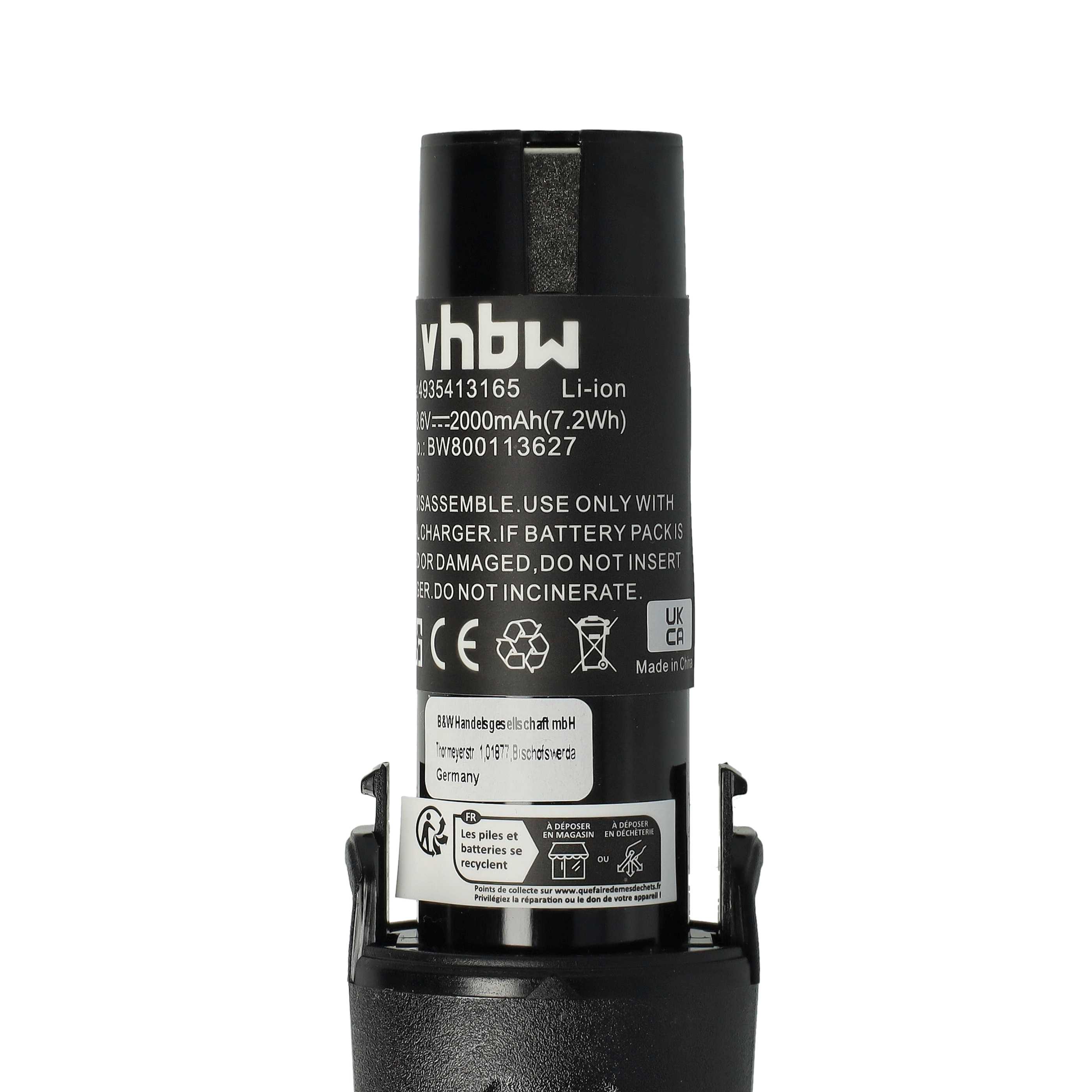 Batterie remplace AEG 4935413165, 4932352969 outil électrique AEG - 2Ah 3,6V Li-ion