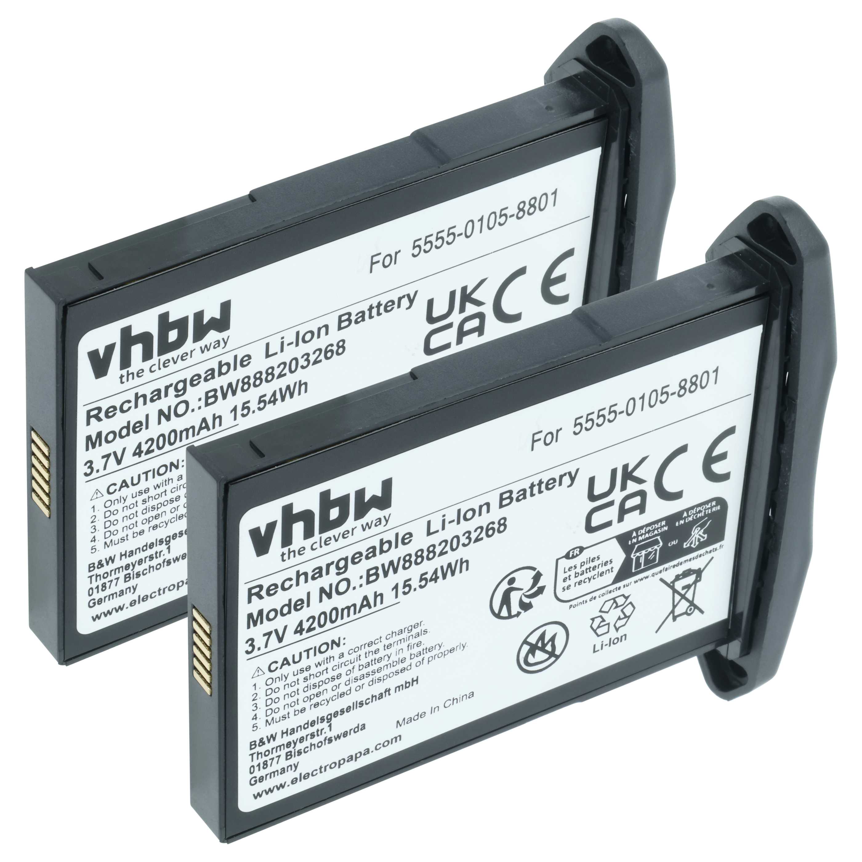 Handheld Computer 2x Battery replaces NCR Orderman 5555-0105-8801 - 4200mAh, 3.7V