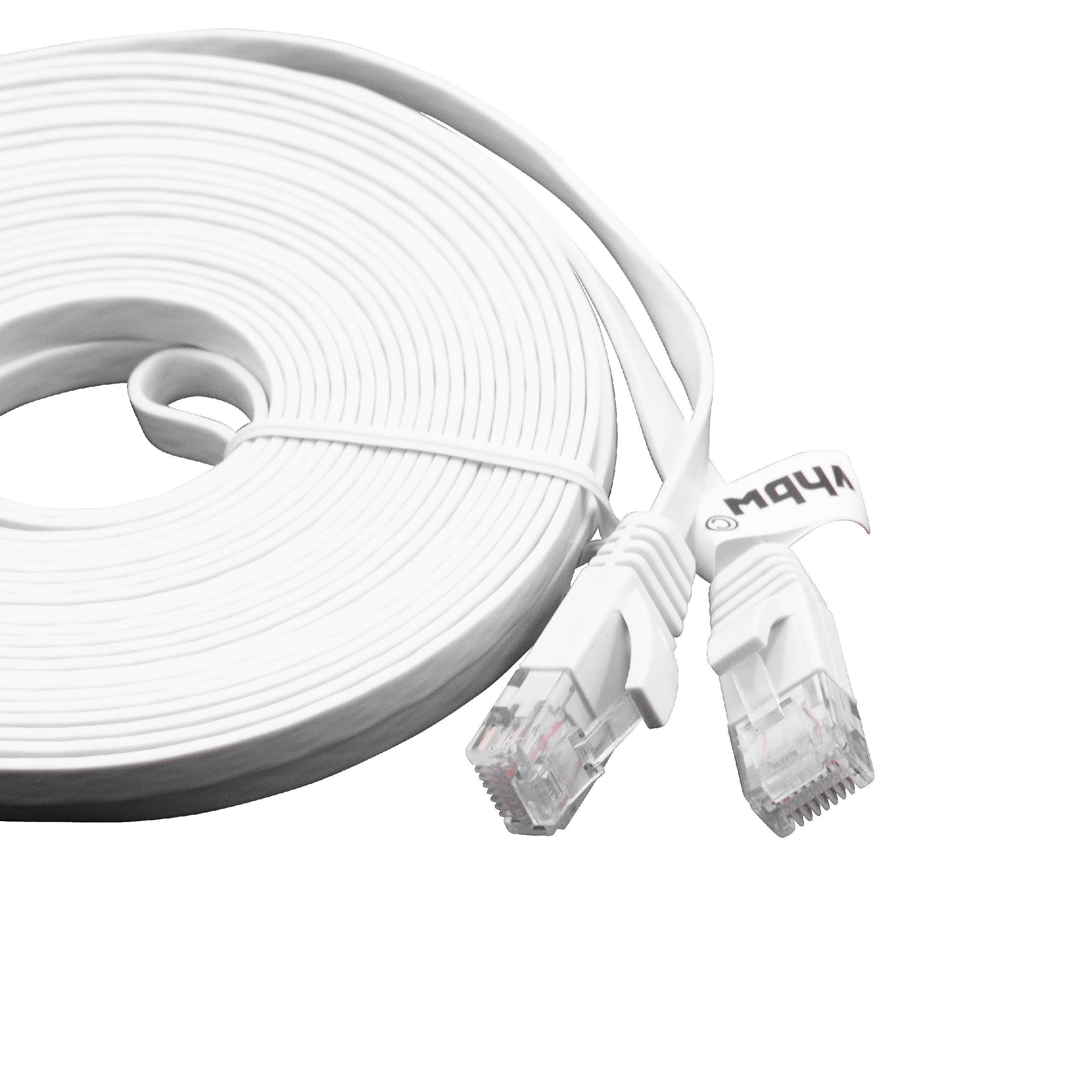 Cavo Ethernet, cavo di rete, cavo LAN, cavo patch Cat6 10m bianco - cavo piatto