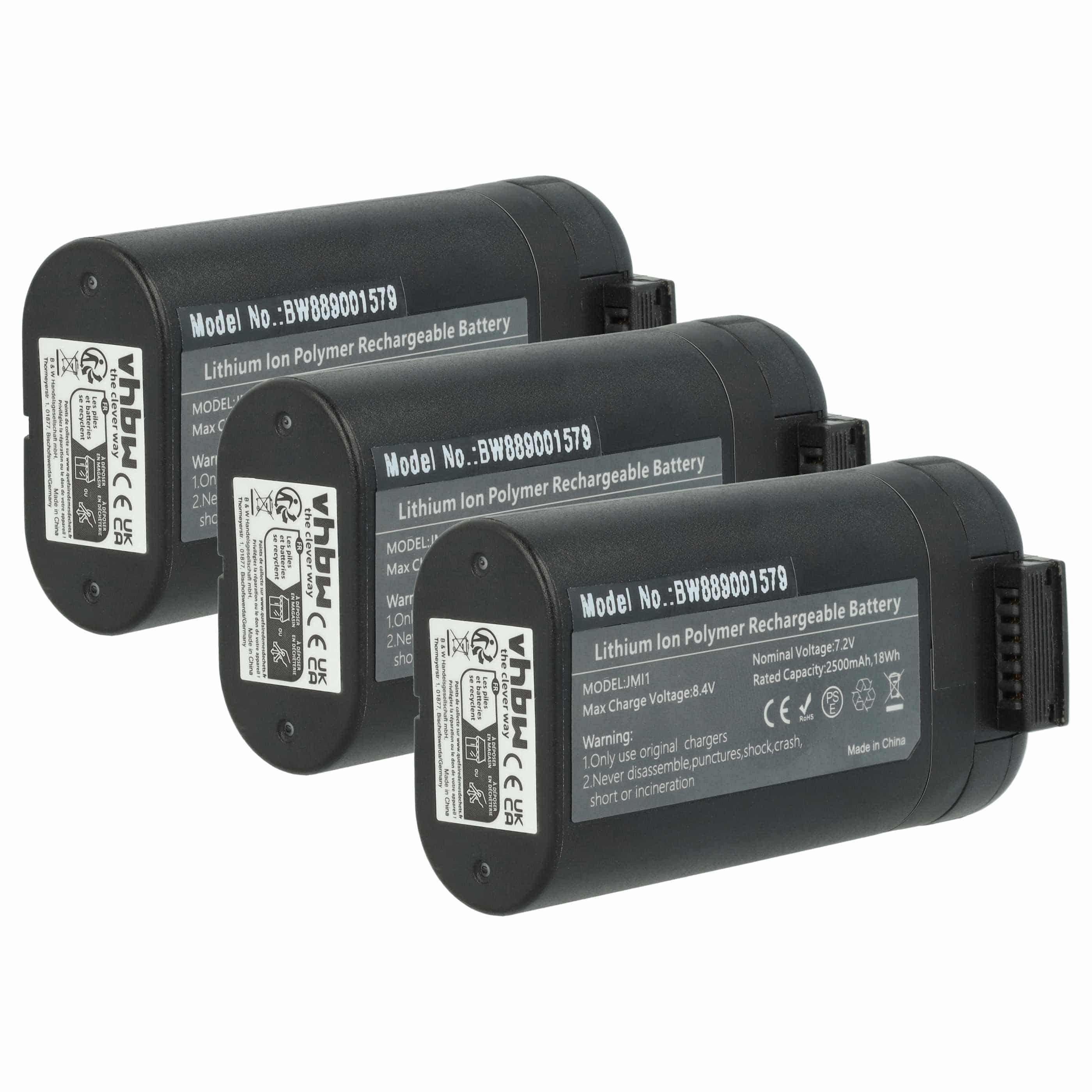 3x Batteries remplace DJI 198151, 1000007355 pour drone DJI- 2500mAh 7,4V Li-ion