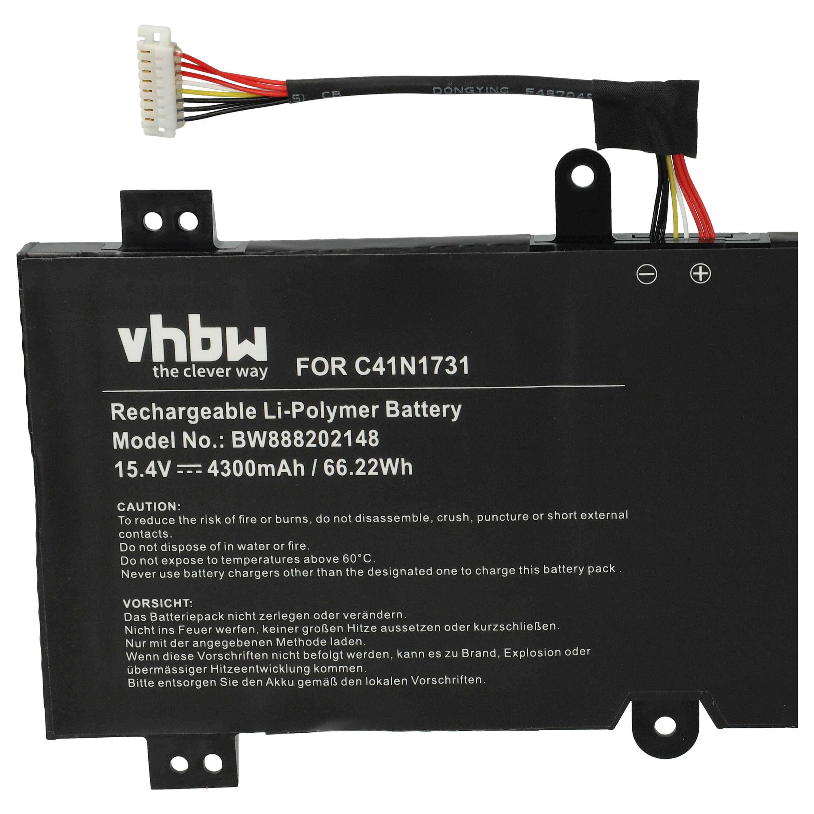 Akumulator do laptopa zamiennik Asus 0B200-02940000, C41N1731 - 4300 mAh 15,4 V LiPo