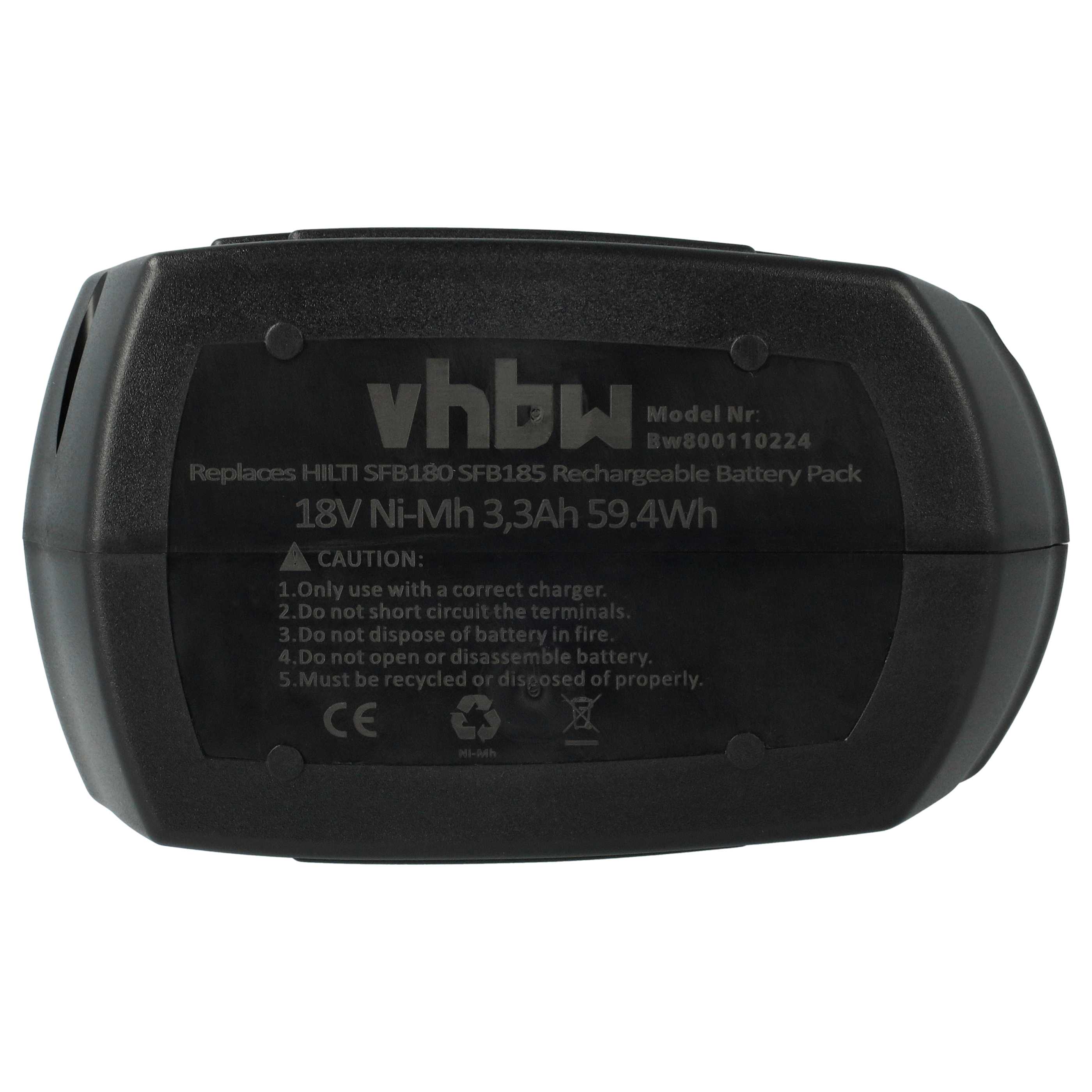 2x Battery replaces Hilti SFB185, SFB180 Electric Power Tool - 3300 mAh, 18 V, NiMH