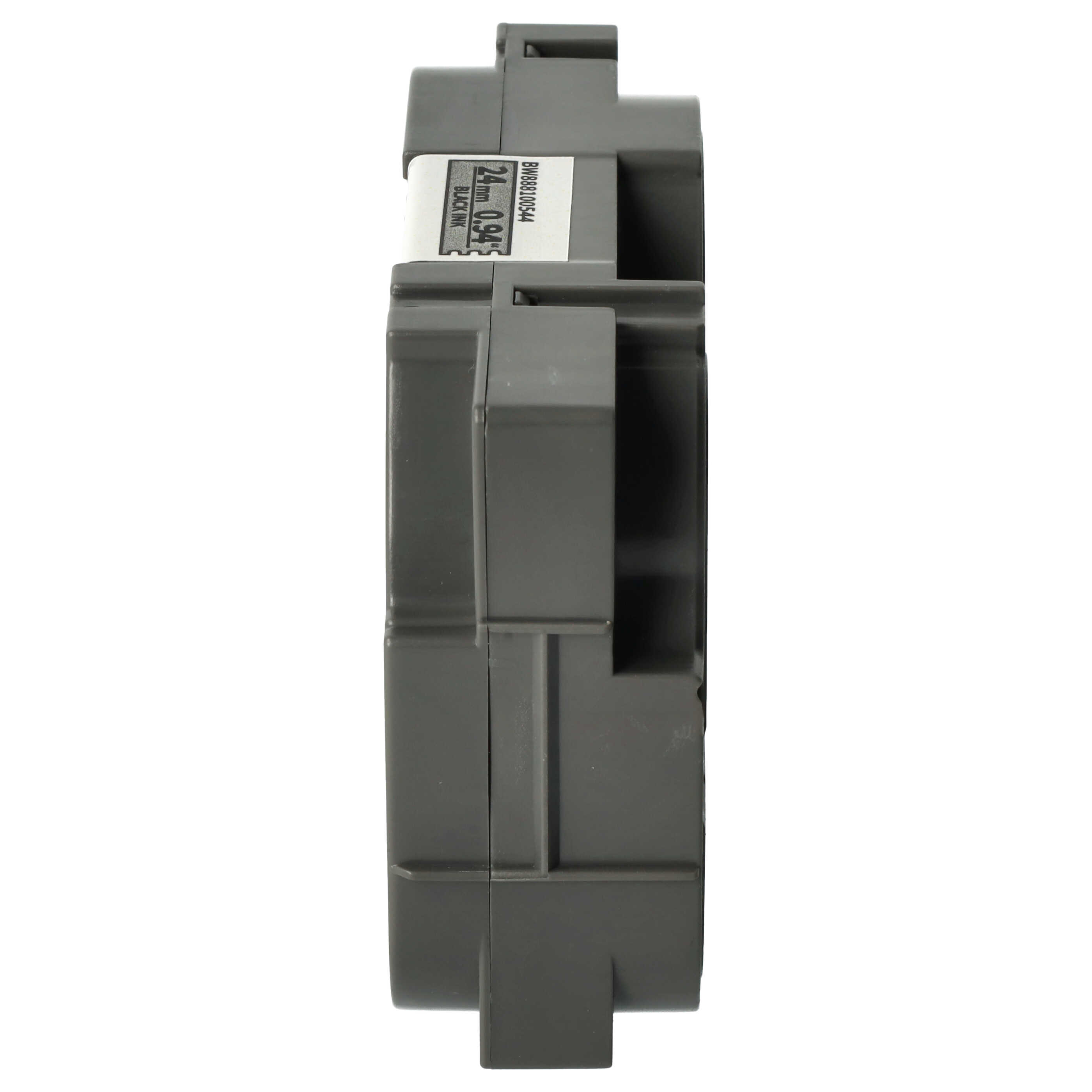Label Tape as Replacement for Brother HGEM951, AHe-M951, HGE-M951 - 24 mm Black to Matt-Silver