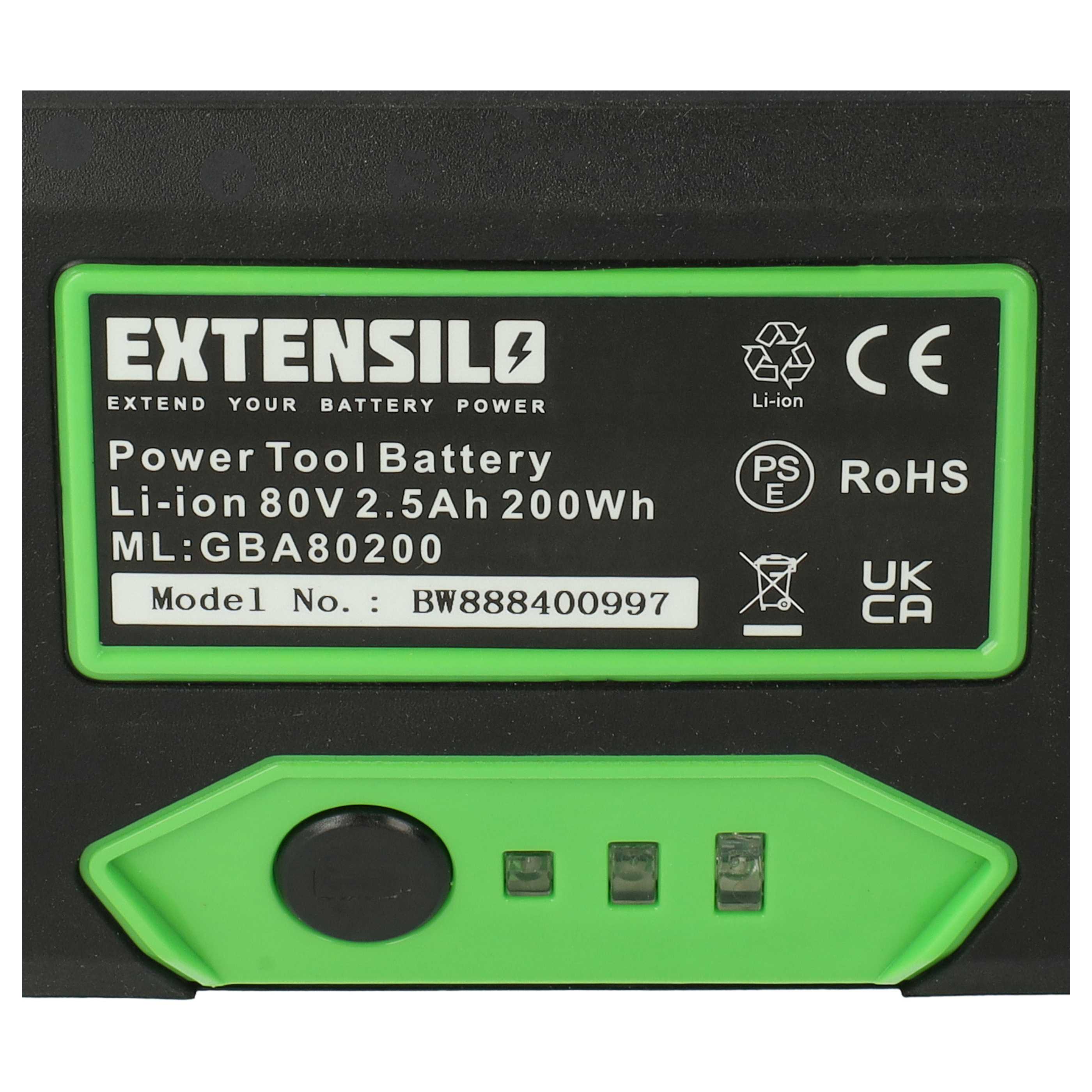 Akku (2x Stück) 80V passend für Kobalt 80V Max - 2500mAh, Li-Ion
