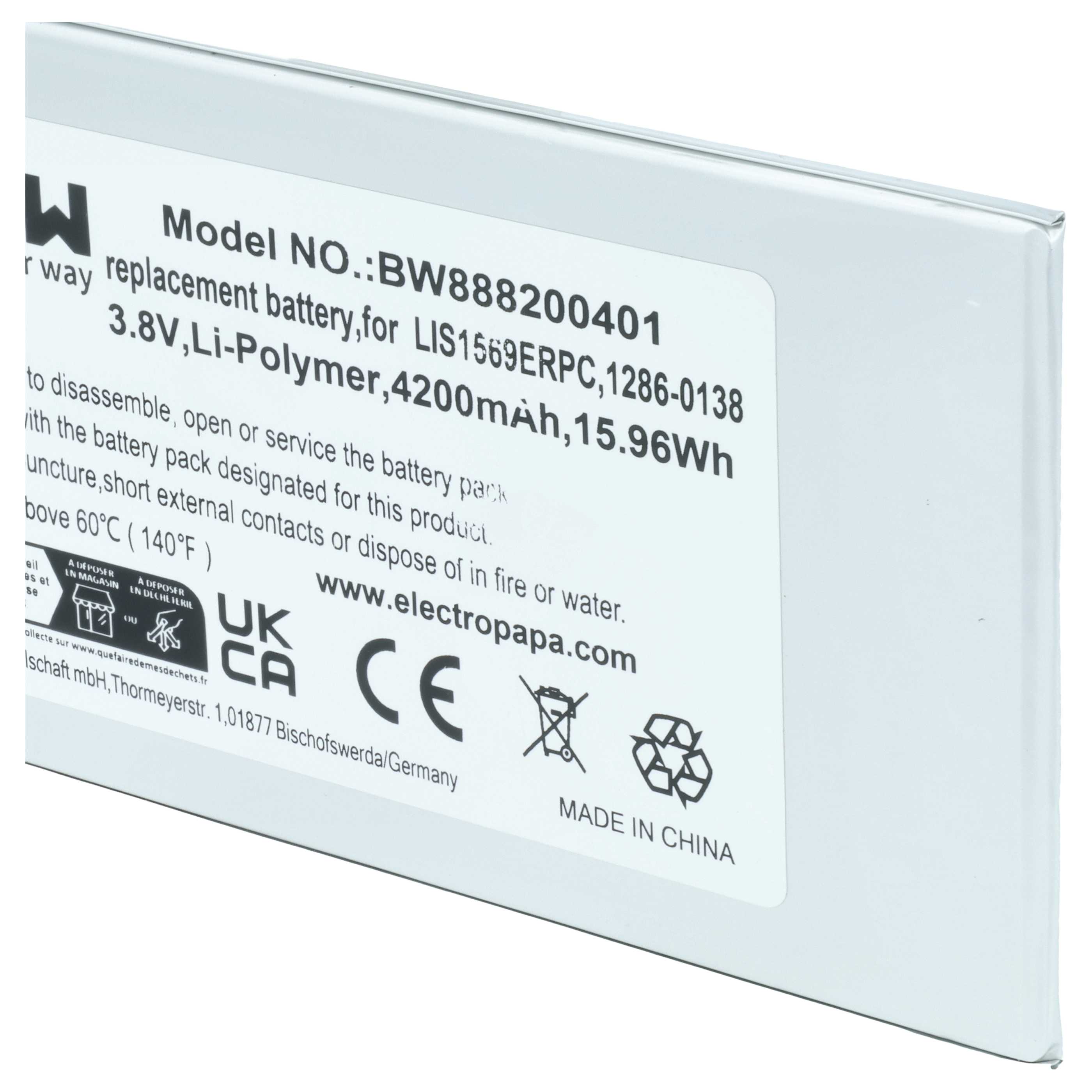 Akumulator do telefonu smartfona zamiennik Sony LIS1569ERPC, 1286-0138 - 4200 mAh 3,8 V LiPo