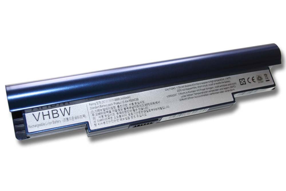 Batterie remplace Samsung AA-PB8NC6B, AA-PB8NC6M pour ordinateur portable - 4400mAh 11,1V Li-ion, bleu