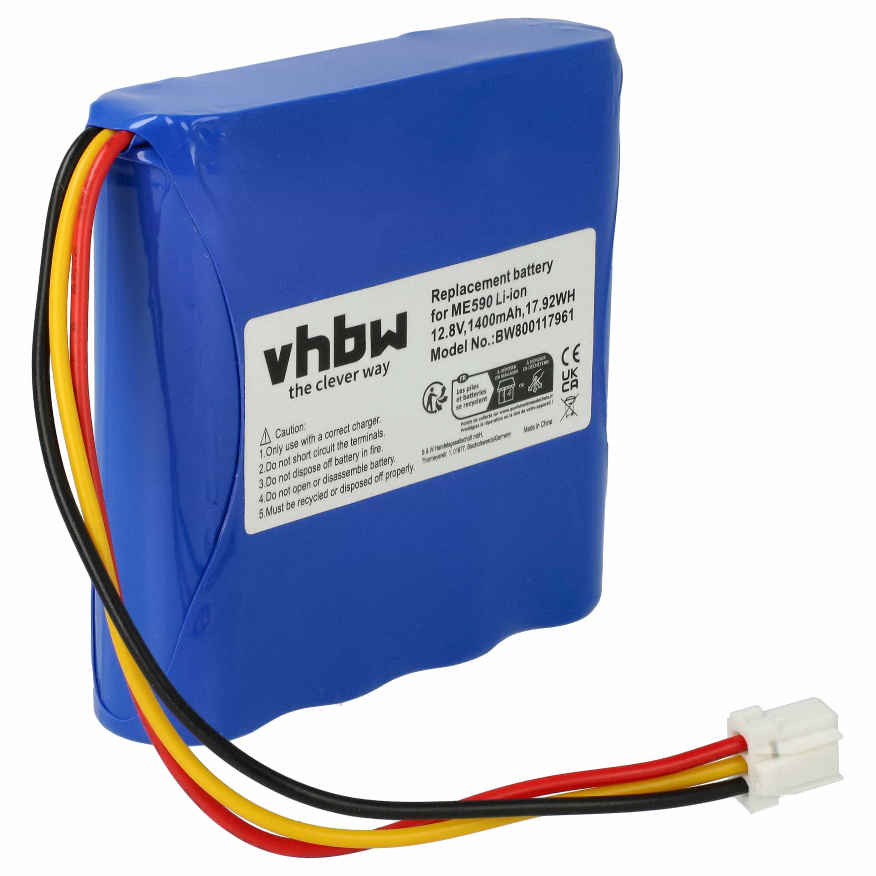 Battery replaces Moneual 12J003633 for Moneual 1400mAh, 12.8V, LiFePO4
