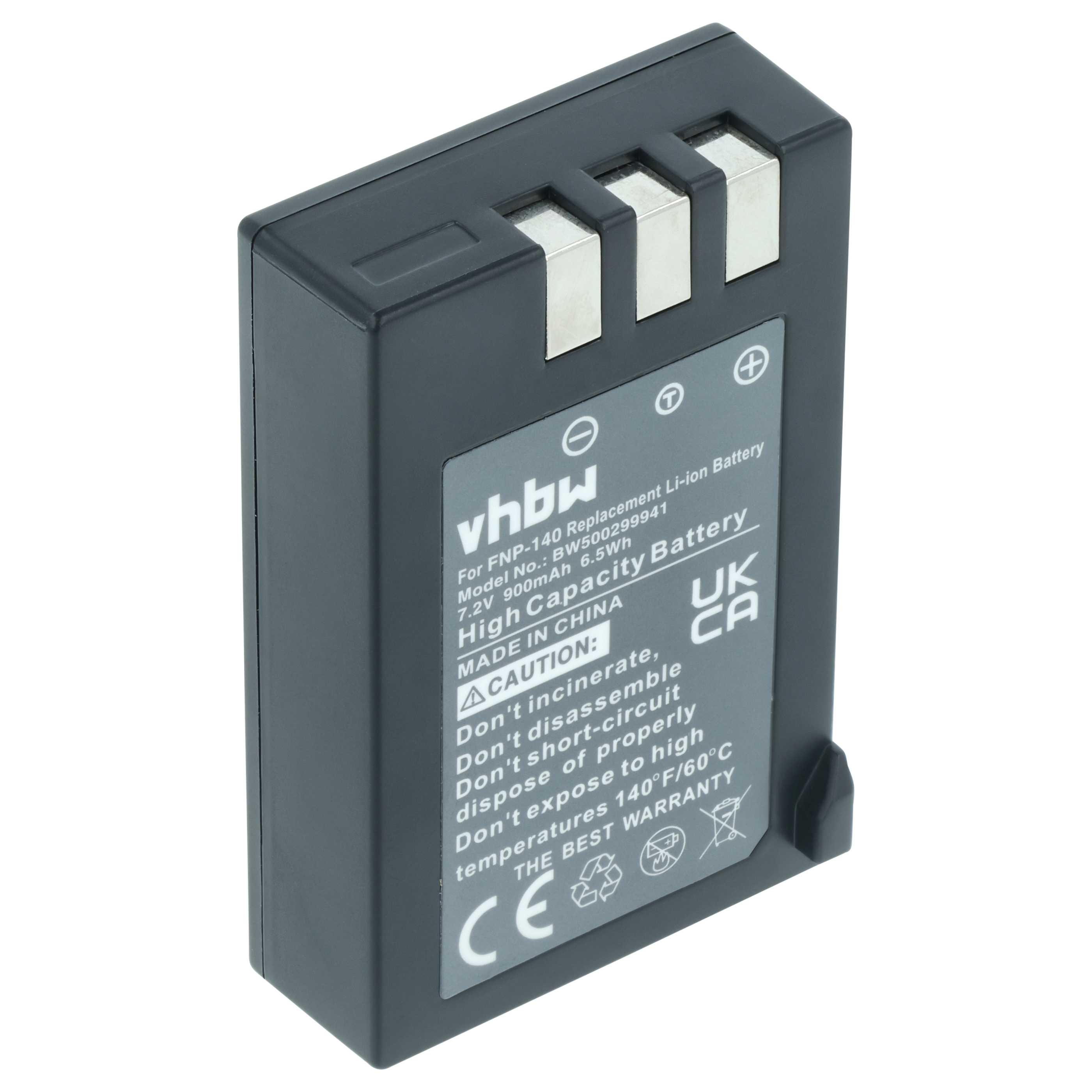 Battery replaces Fujifilm NP-140 - 900mAh, 7.2V, Li-Ion