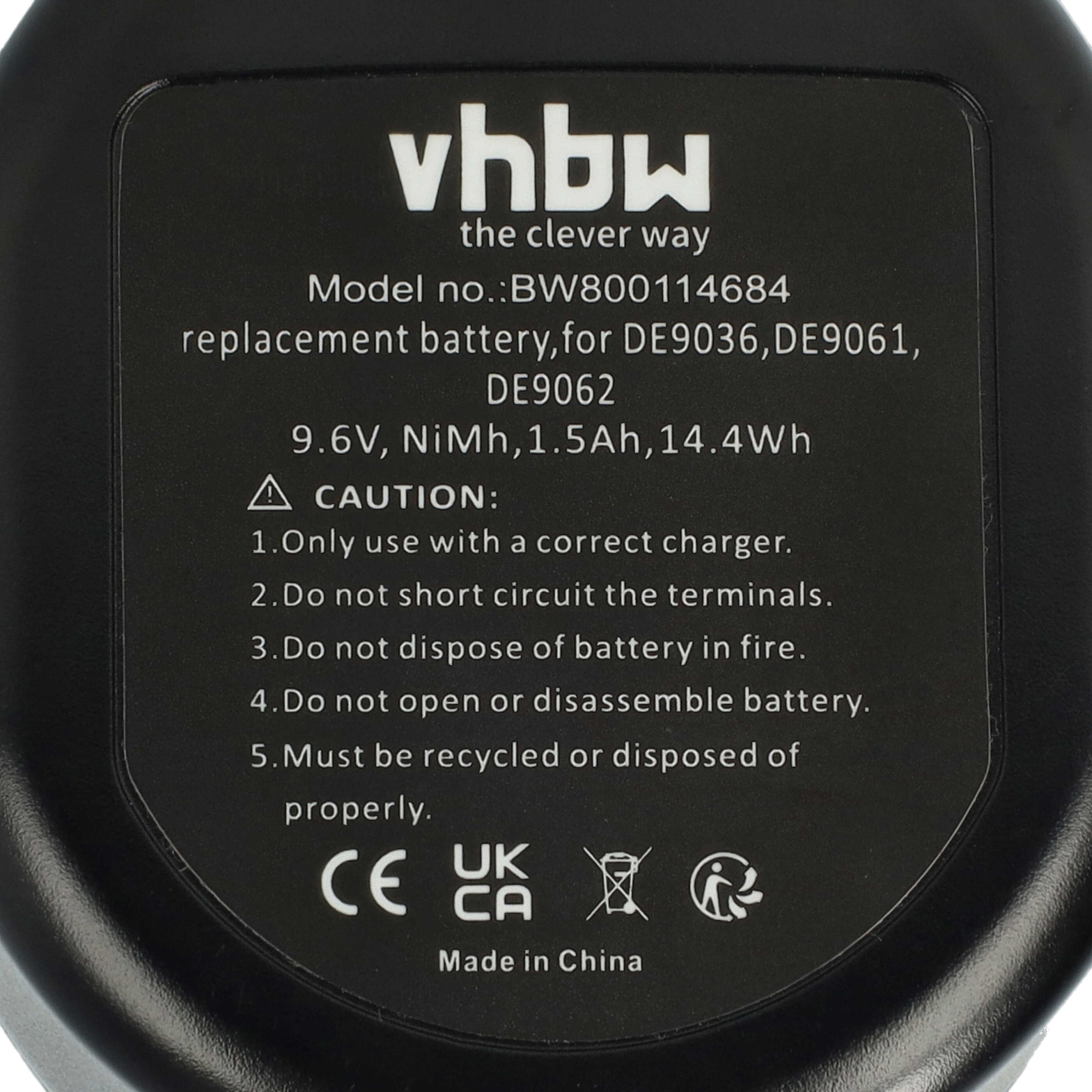Akku (3x Stück) 9,6V als Ersatz für Black & Decker A9242, A9251, FSB96, A9265, A9272, A9274 - 1,5Ah, NiMH