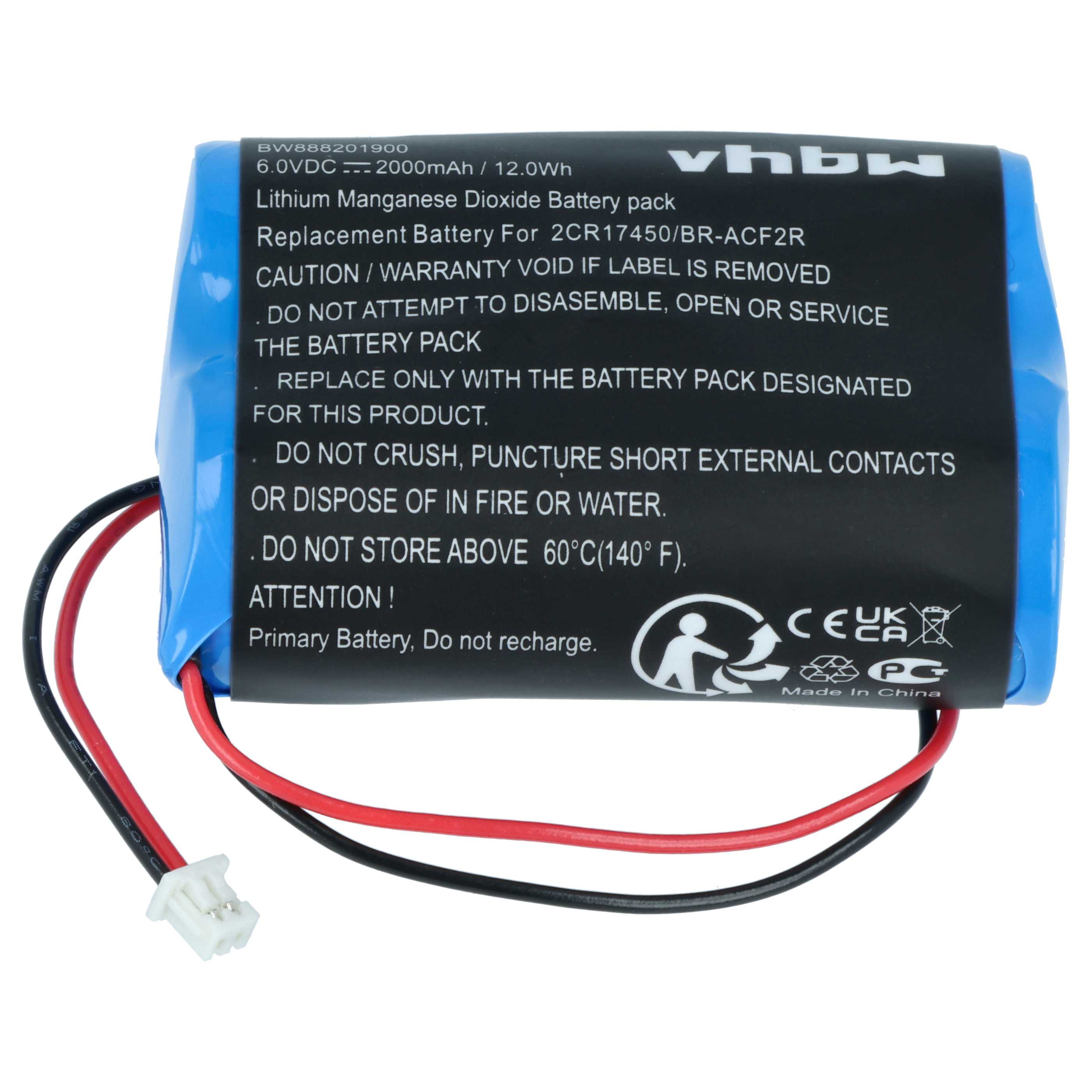Bateria do PLC programowalnego sterownika Panasonic BR-ACF2R - 2000 mAh 6 V Li-MnO2