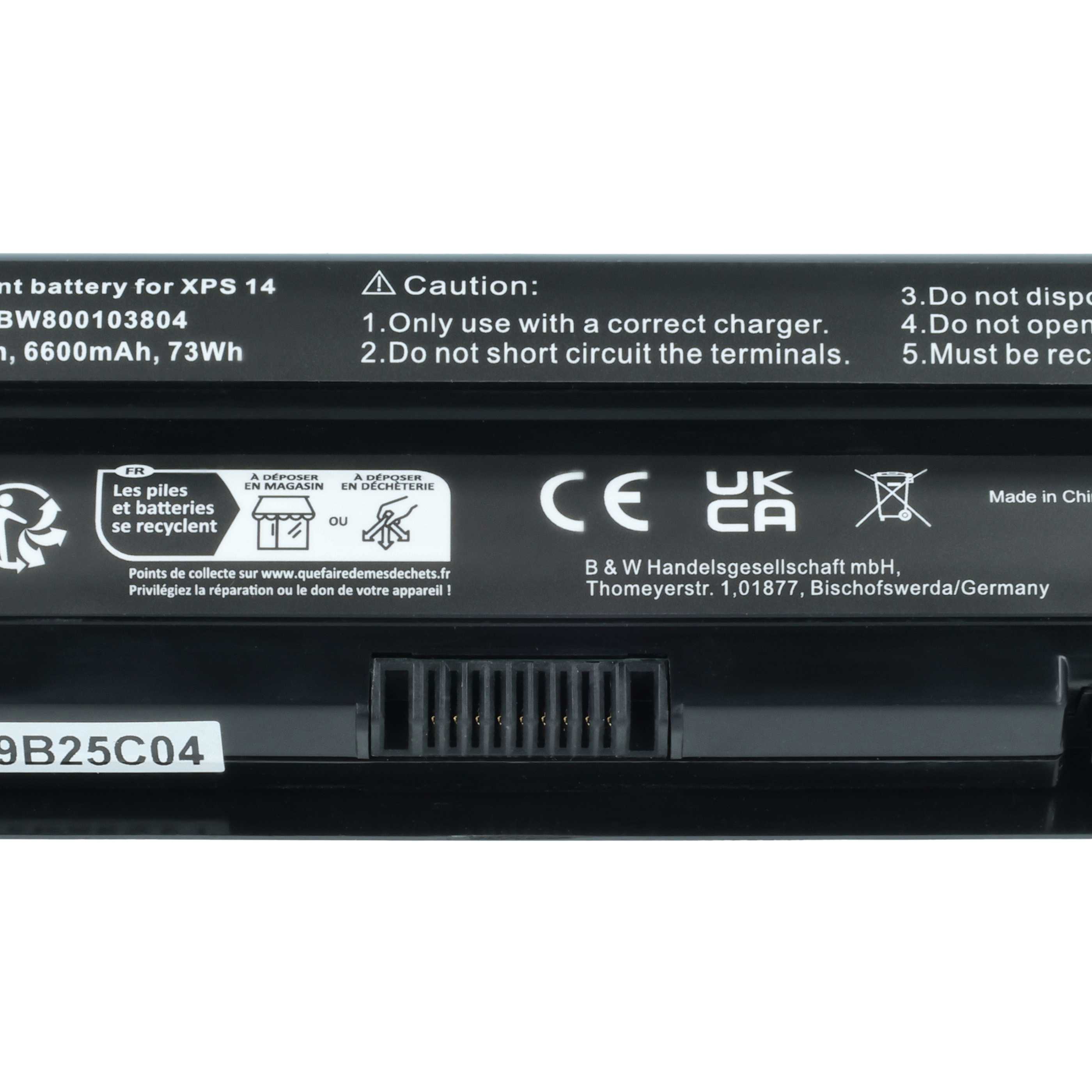 Akumulator do laptopa zamiennik Dell 0R4CN5, 0JWPHF, 312-1123, 08PGNG, 0J70W7 - 6600 mAh 11,1 V Li-Ion, czarny