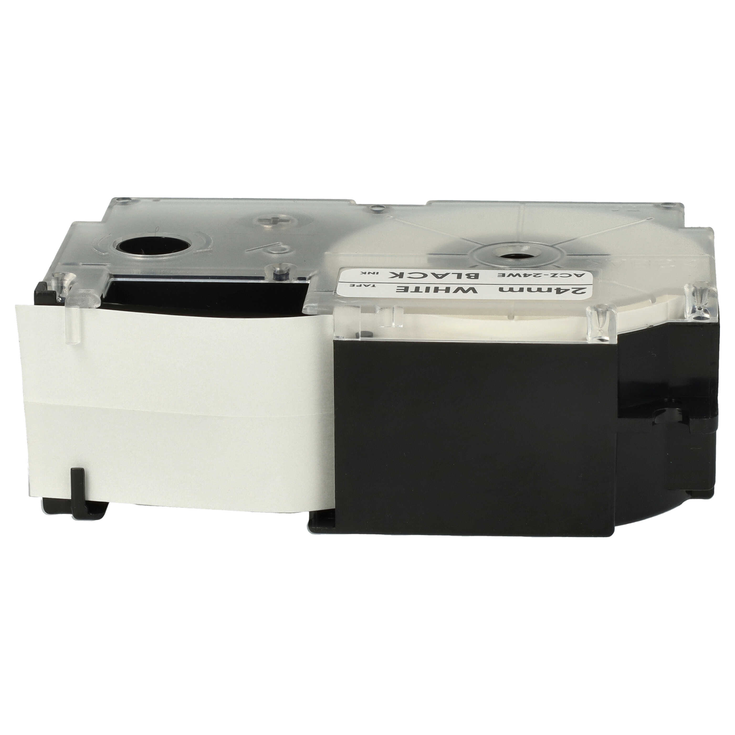 2x Label Tape replaces Casio XR-24WE1, XR-24WE - 24 mm Black to White