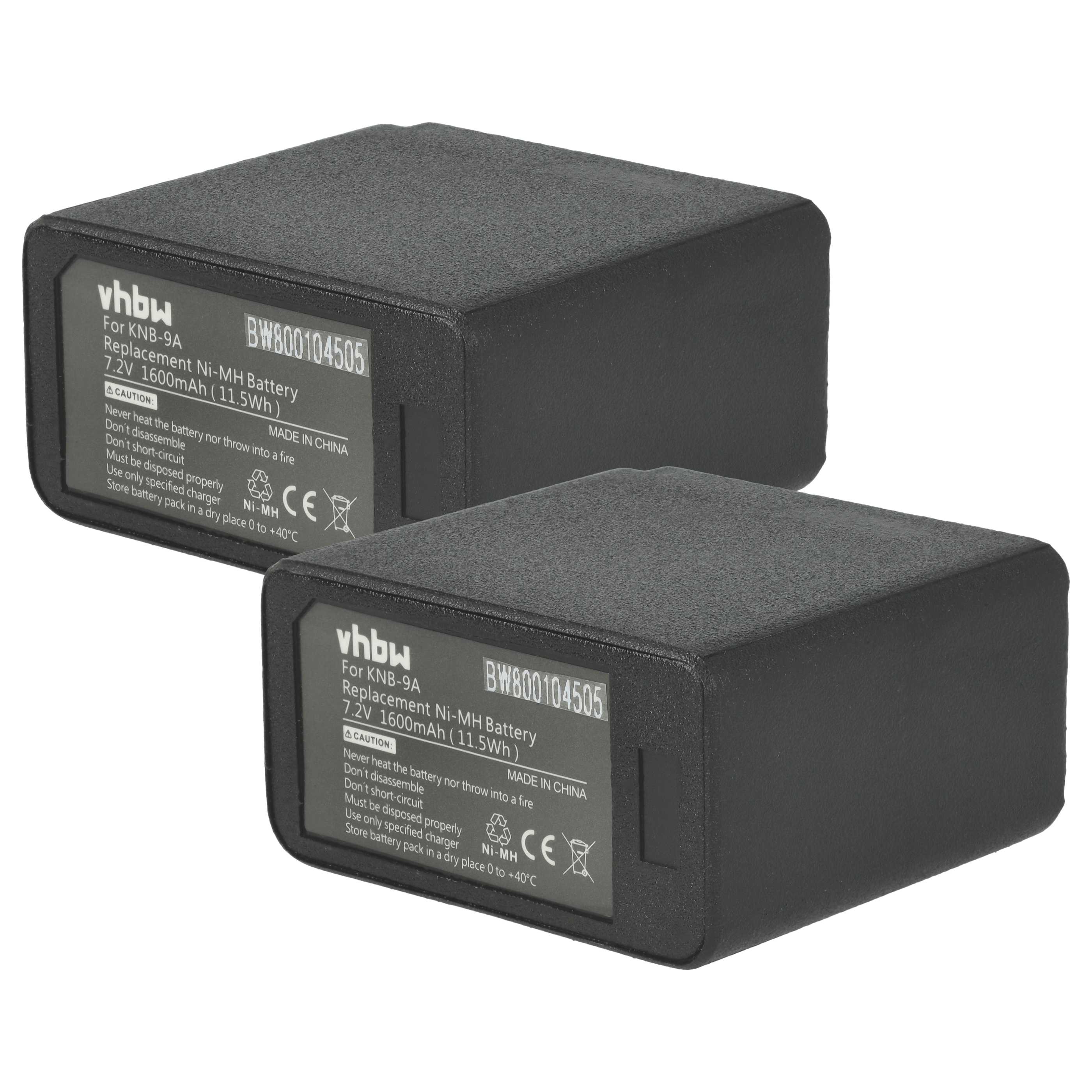 Radio 2x Battery replaces Kenwood KNB-11A, KNB-11N, KNB-11, KNB-18A, KNB-12, KNB-12A - 1600 mAh 7.2 V NiMH