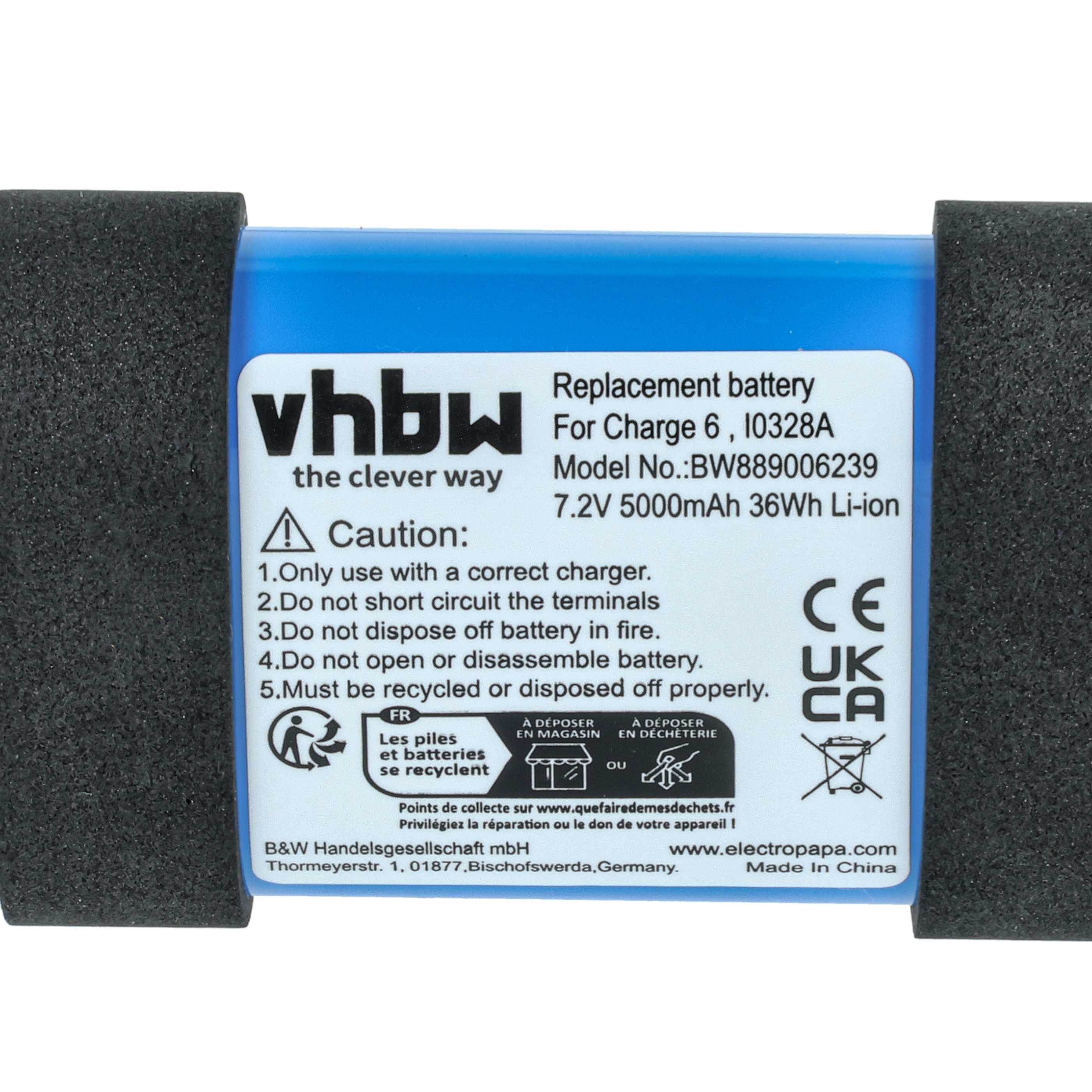Batteria sostituisce JBL I0328A per altoparlanti - 5000mAh 7,2V Li-Ion