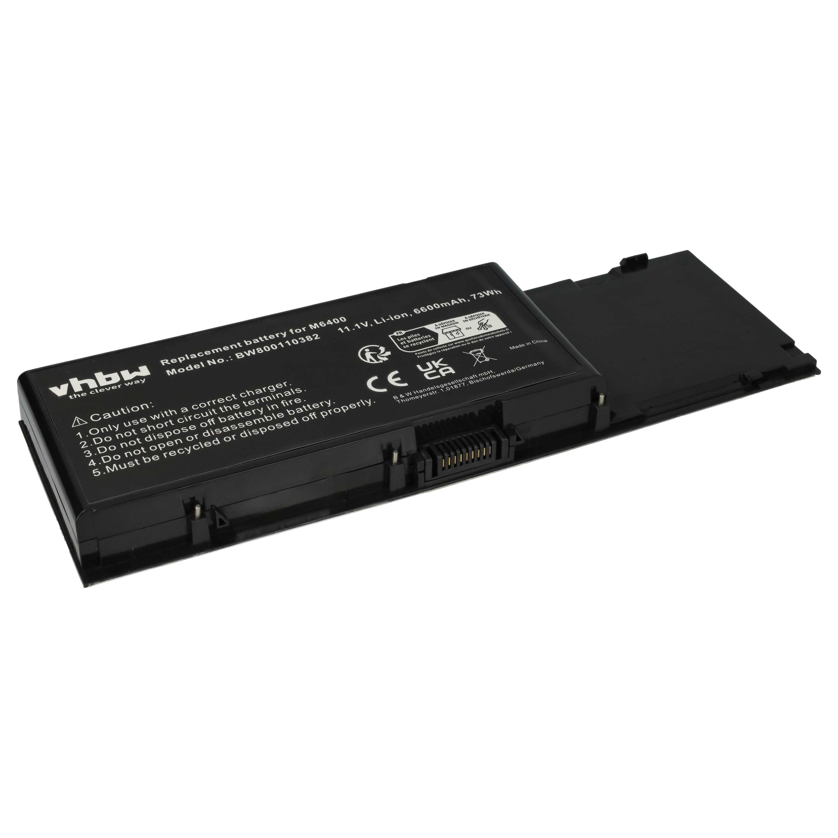 Batteria sostituisce Dell 0KR854, 0DW554, 05K145, 312-0868, 312-0747 per notebook - 6600mAh 11,1V Li-Ion nero