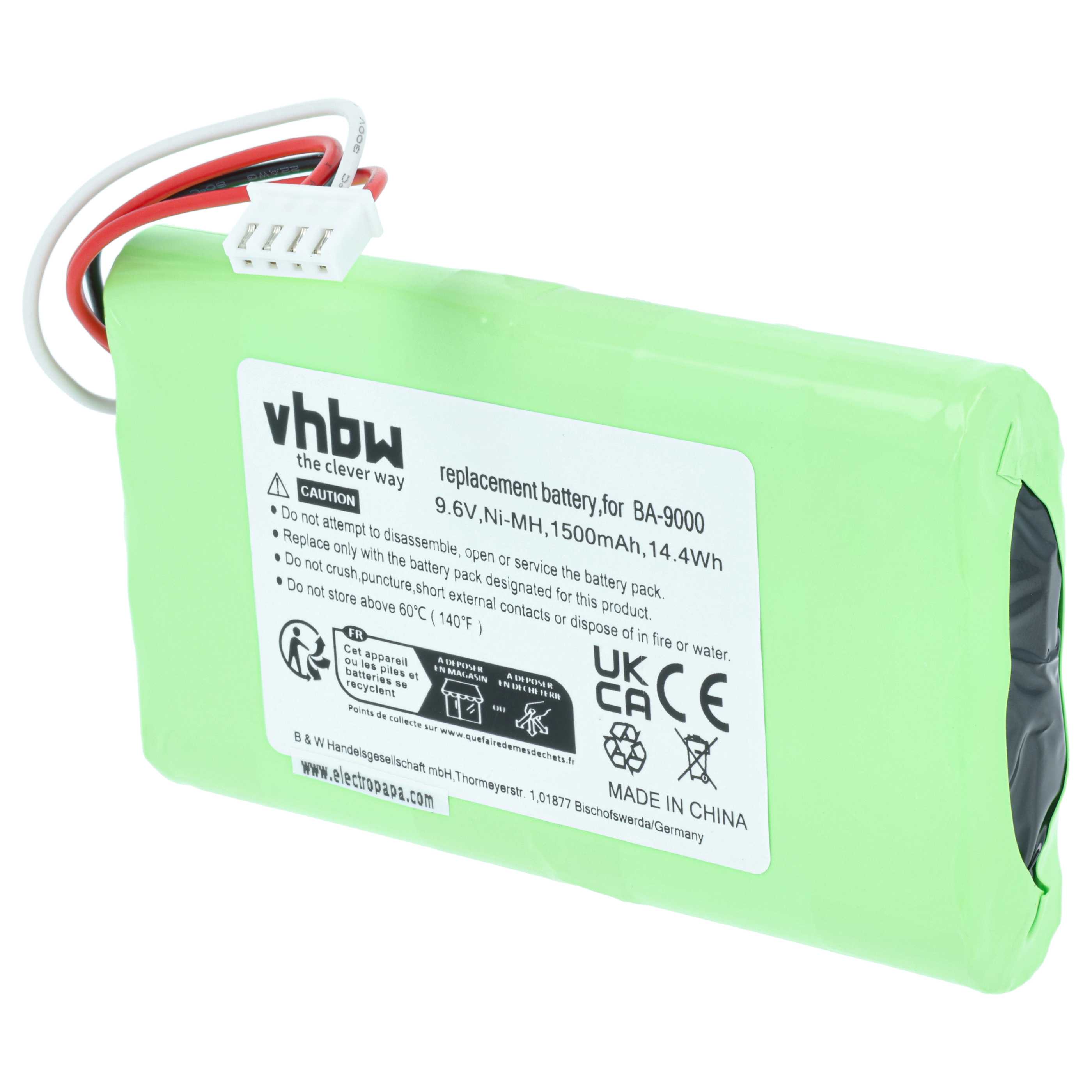 Printer Battery replaces Brother BA9000, BA-9000 - 1500 mAh 9.6 V NiMH
