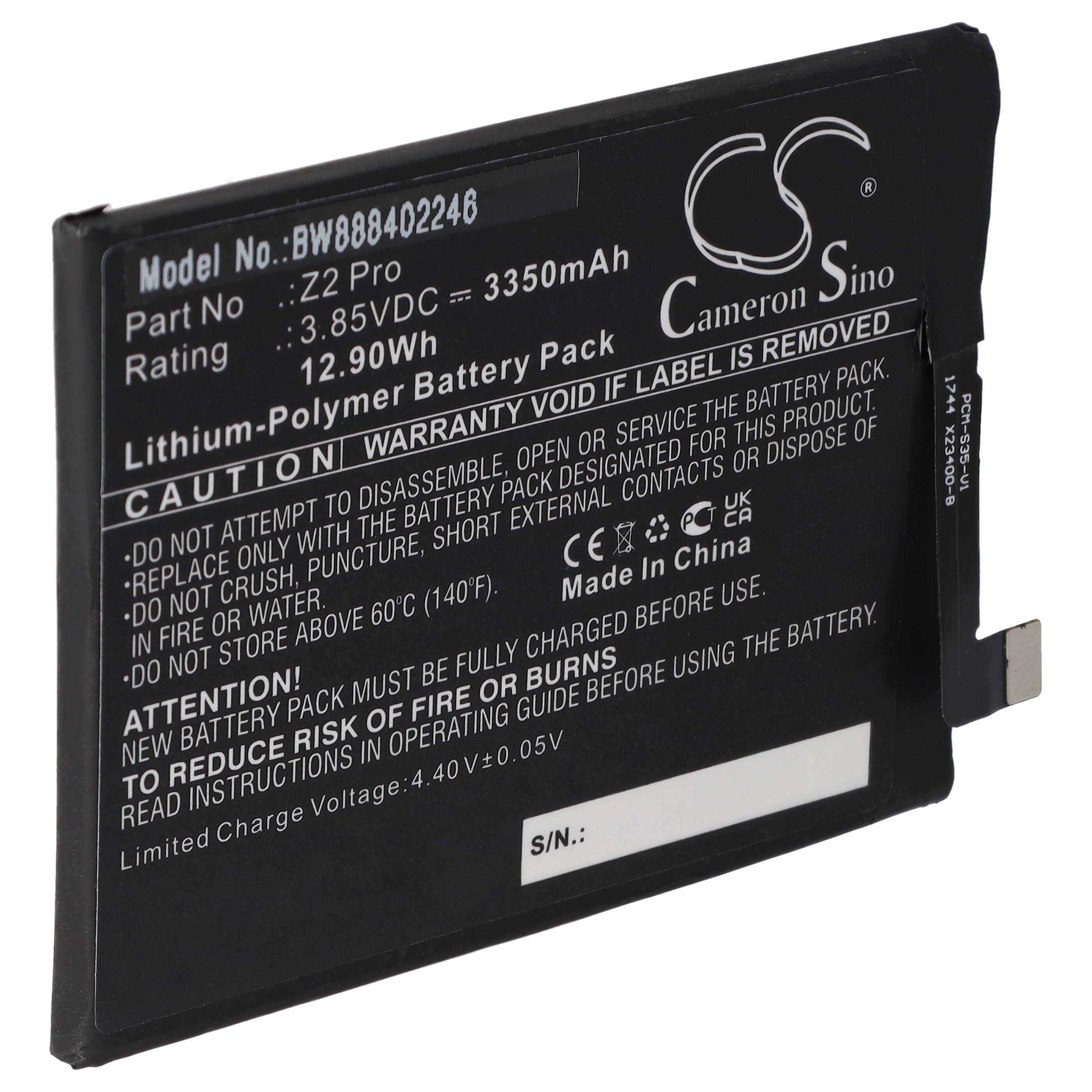 Batteria sostituisce Umi Z2 Pro per cellulare Umi - 3350mAh 3,85V Li-Poly