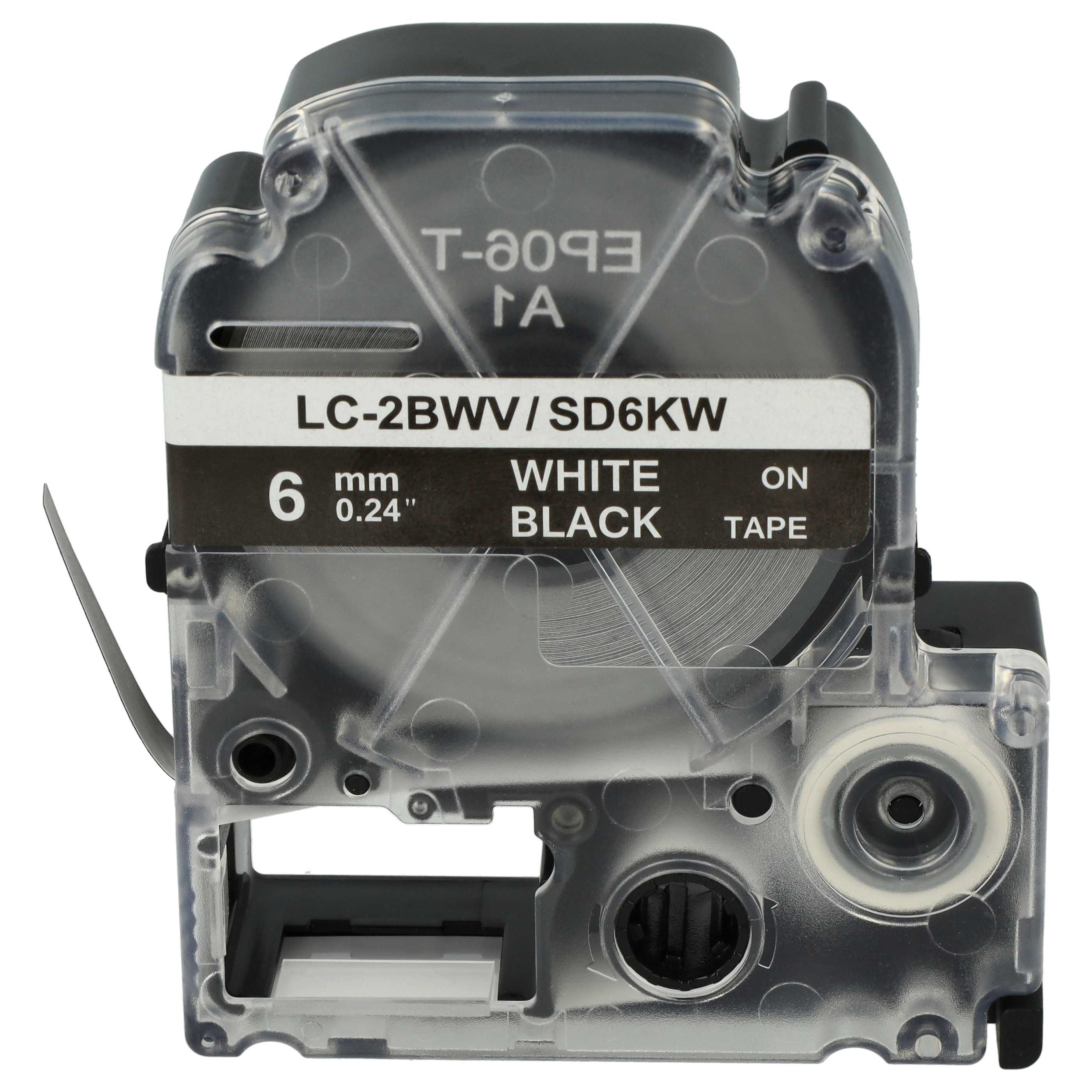 Cassetta nastro sostituisce Epson LC-2BWV per etichettatrice 6mm bianco - nero