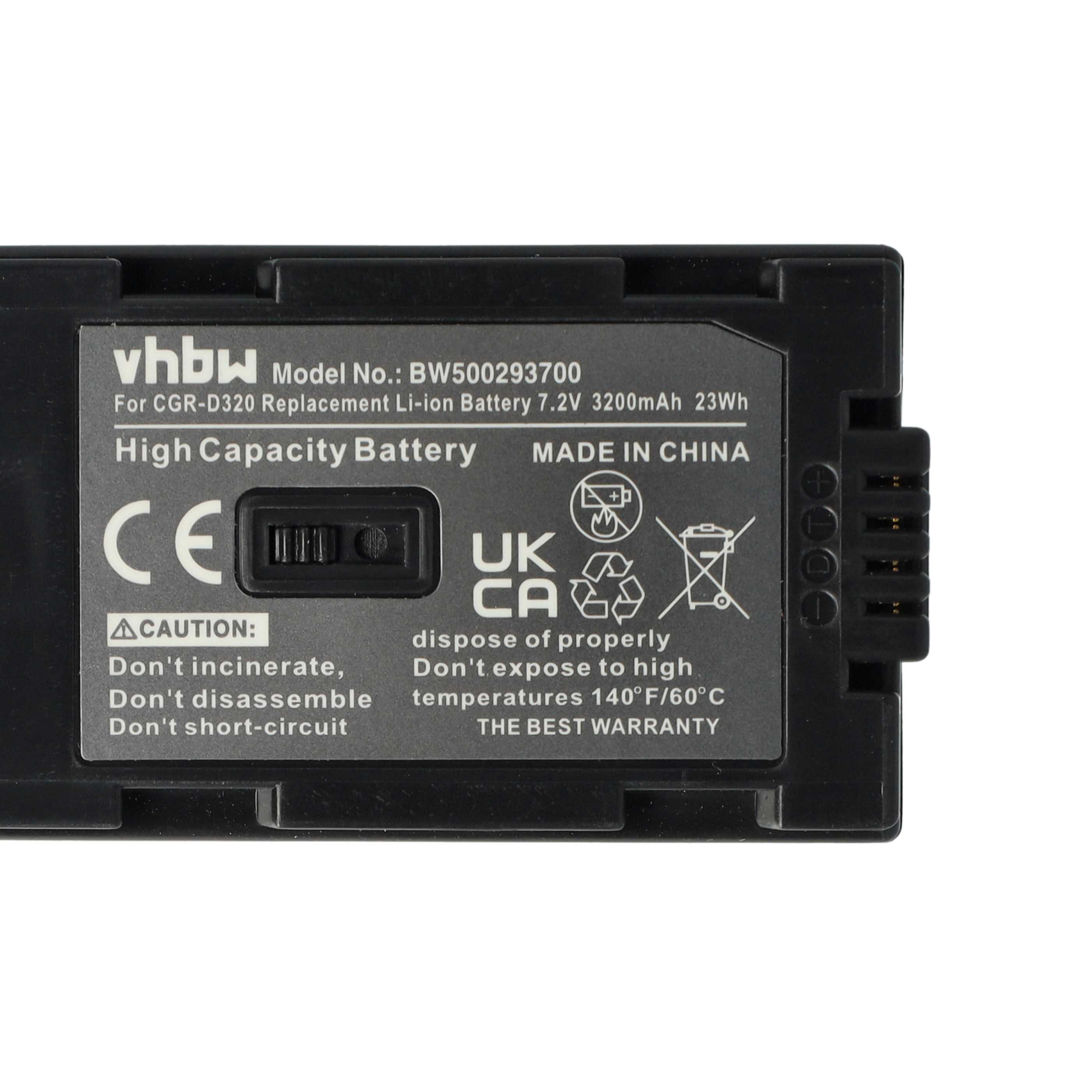 Videocamera 2x Battery replaces Hitachi DZ-BP16, DZ-BP28 - 3200 mAh 7.2 V Li-Ion