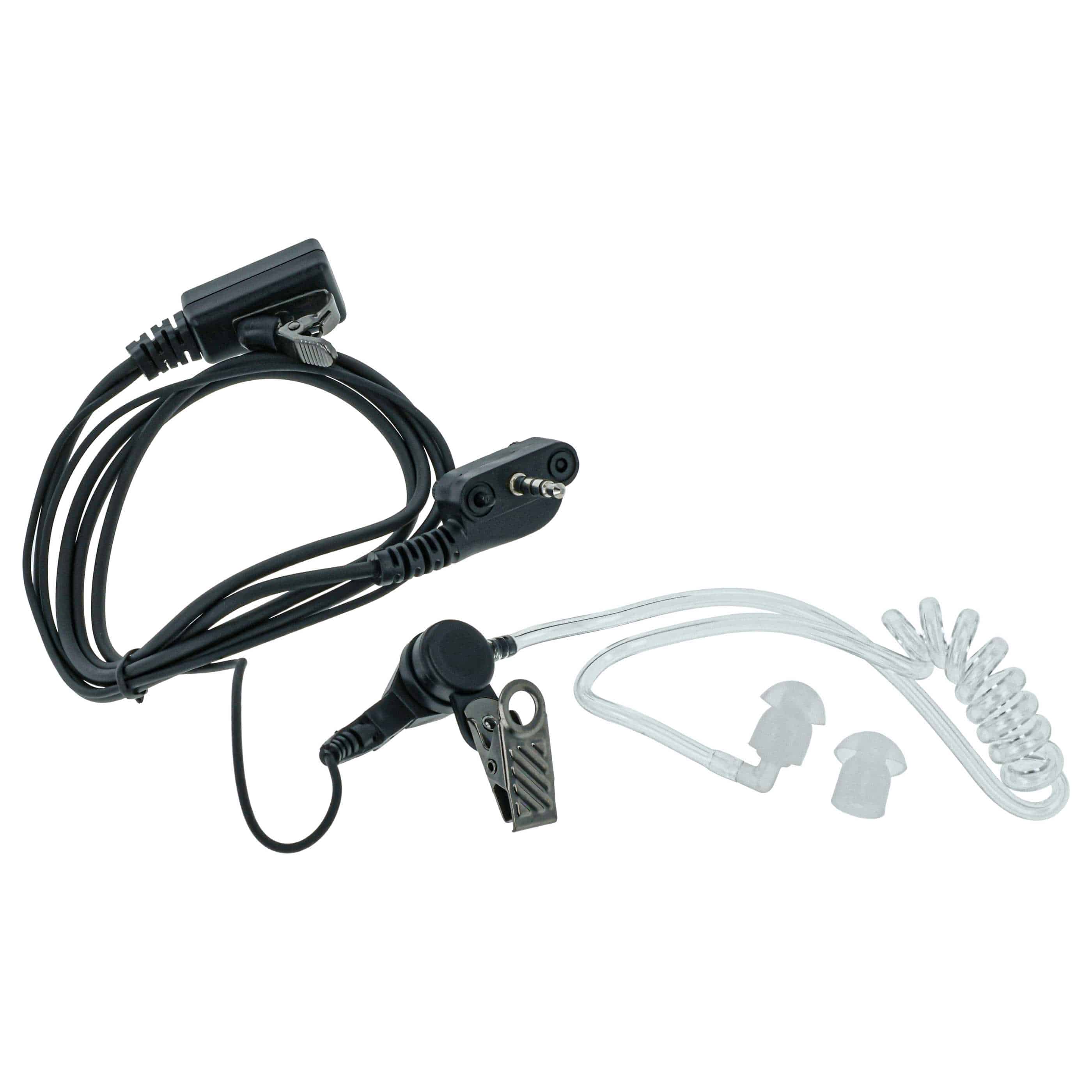 Security Radio Headset suitable for Yaesu Vertex VX-130 - "Take Call Button", Clip Mount + Phono Cable