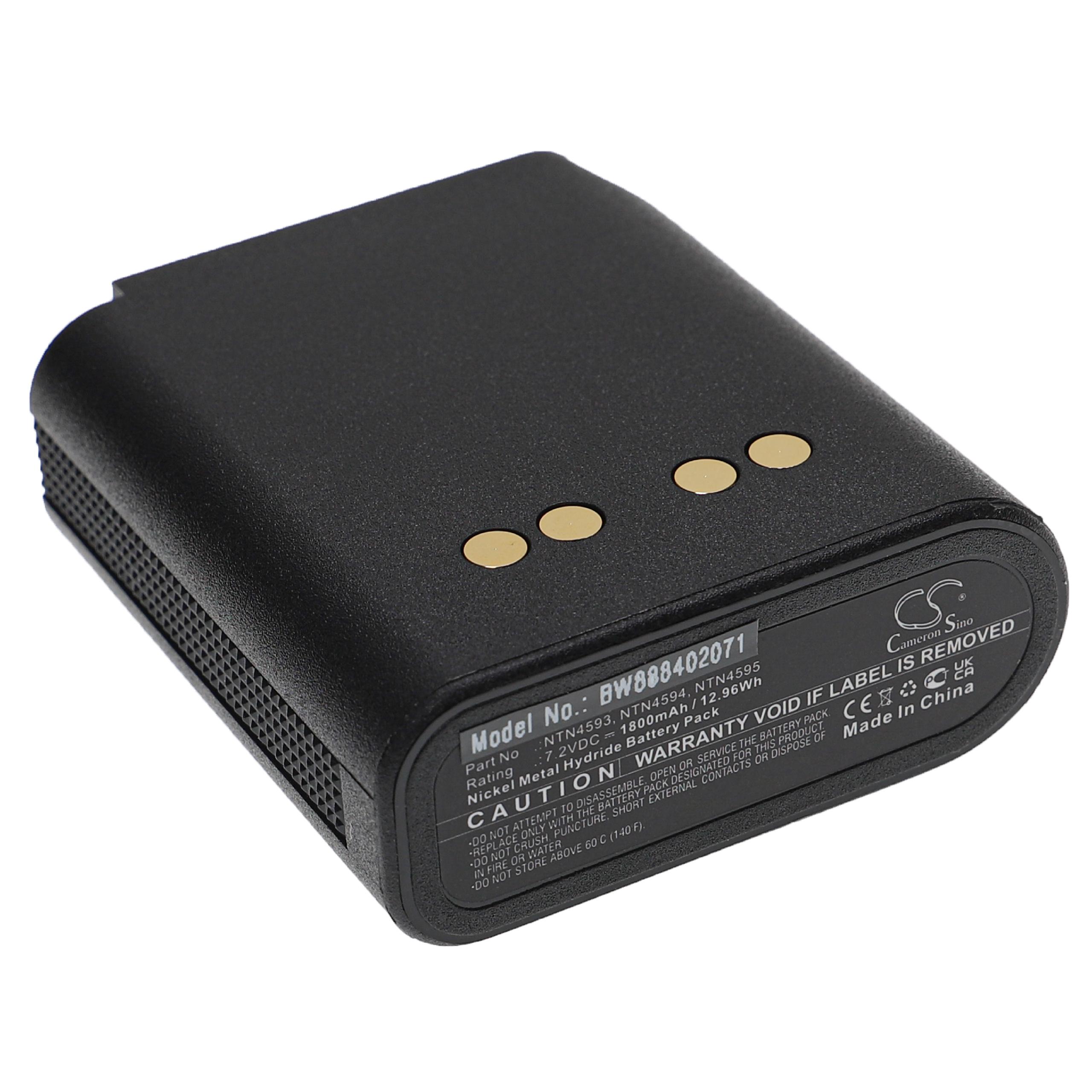 Batería reemplaza Motorola NTN4538, NTN4592, NTN4593 para radio, walkie-talkie Motorola - 1800 mAh 7,2 V NiMH