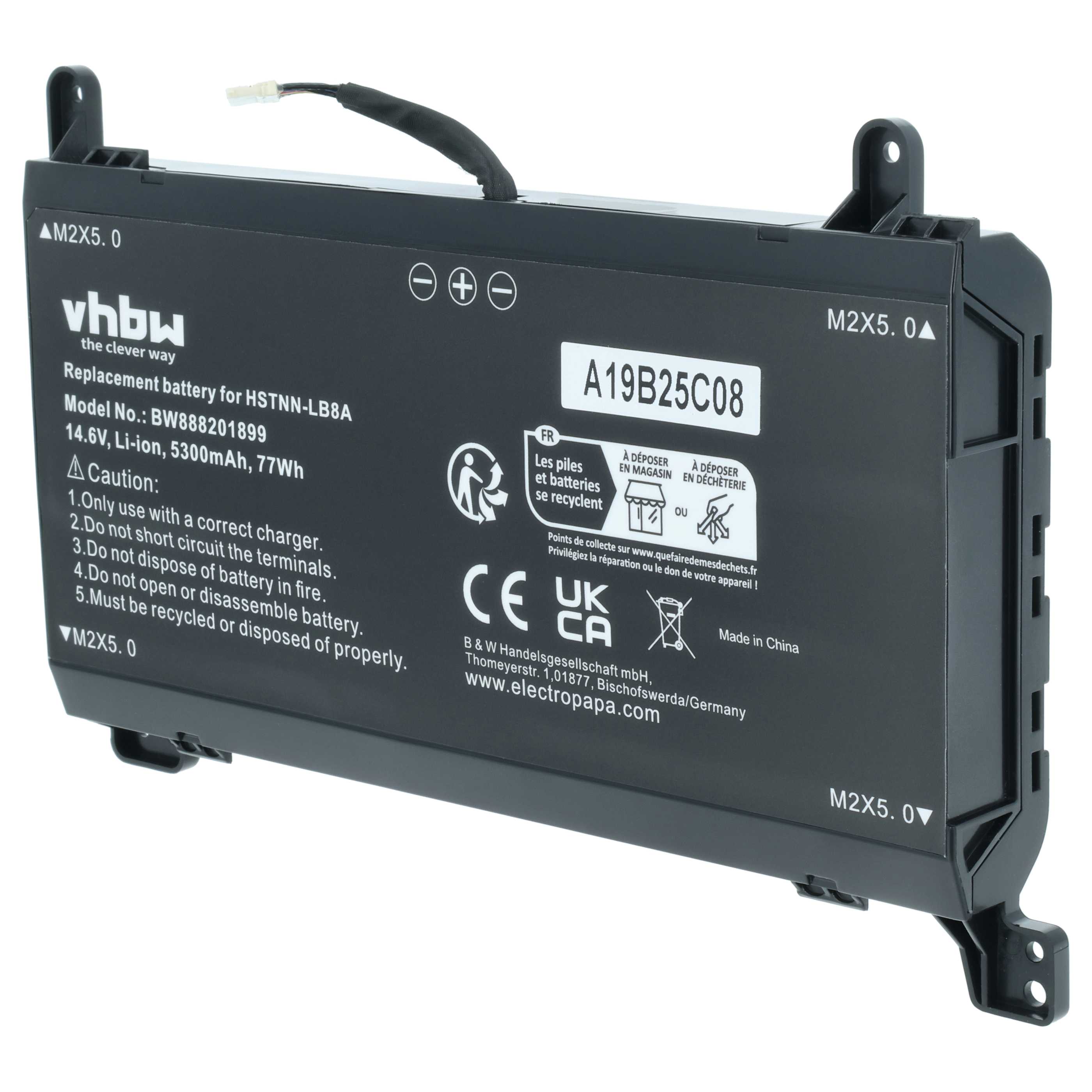 Akumulator do laptopa zamiennik HP 922753-421, 922752-421, 922976-855 - 5300 mAh 14,6 V Li-Ion, czarny