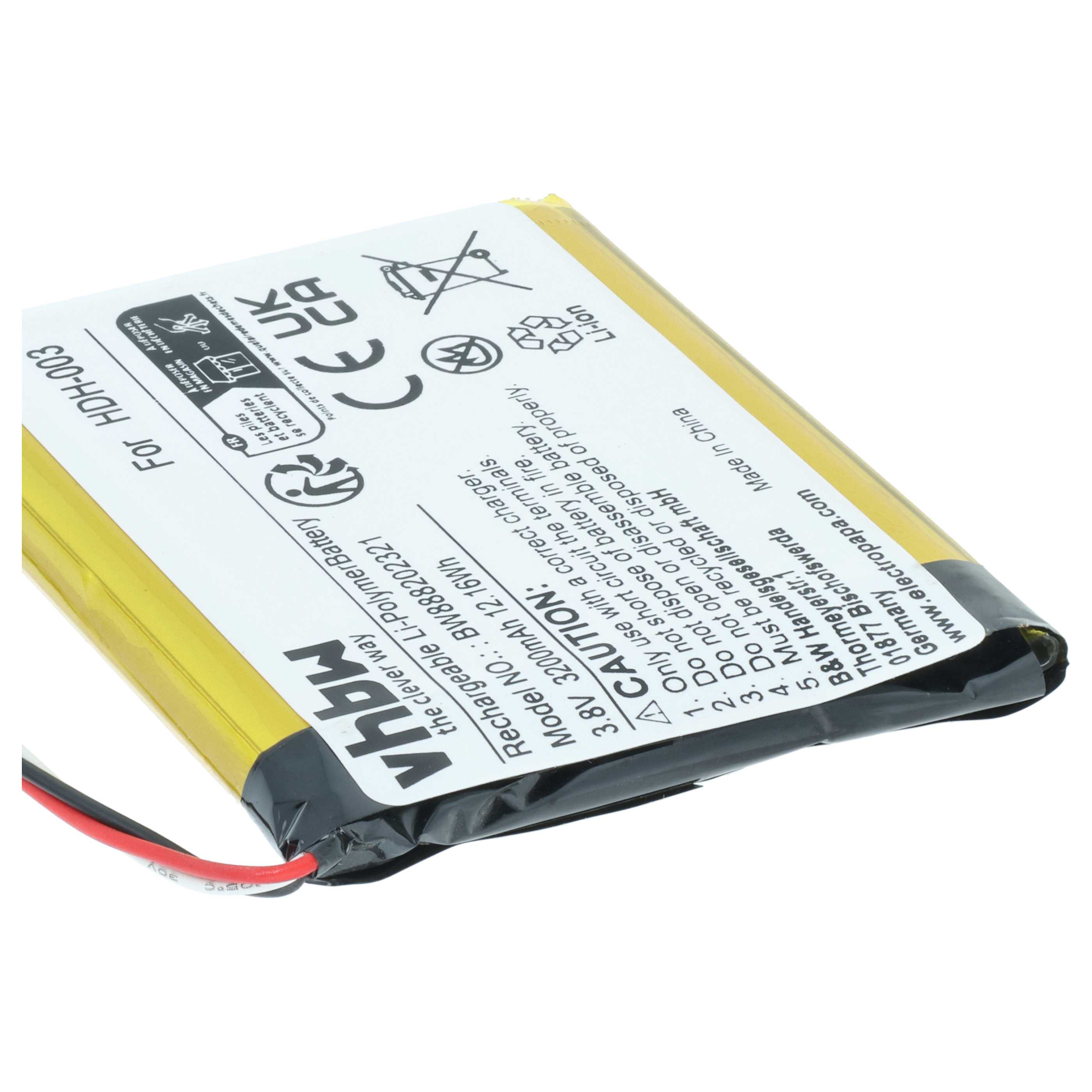 Batteria sostituisce Nintendo HDH-A-BPHAT-C0, HDH-003 per console di gioco - 3200mAh 3,8V Li-Poly