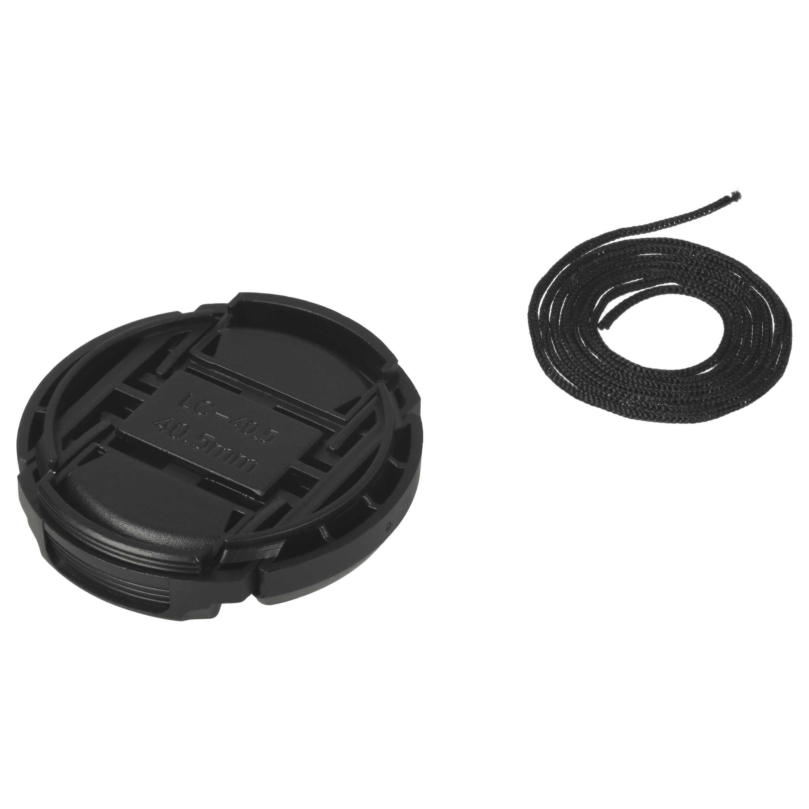 Bouchon d'objectif 40,5 mm - Prise centrée, plastique, noir