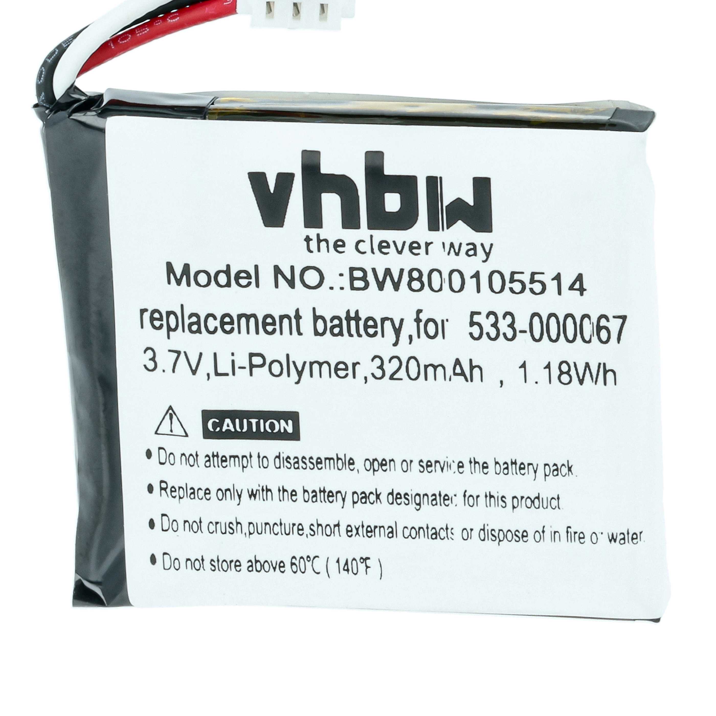 Batteria sostituisce Logitech L/N: 1109, AHB472625PST, 533-000067 per auricolari cuffie - 230mAh 3,7V Li-Poly