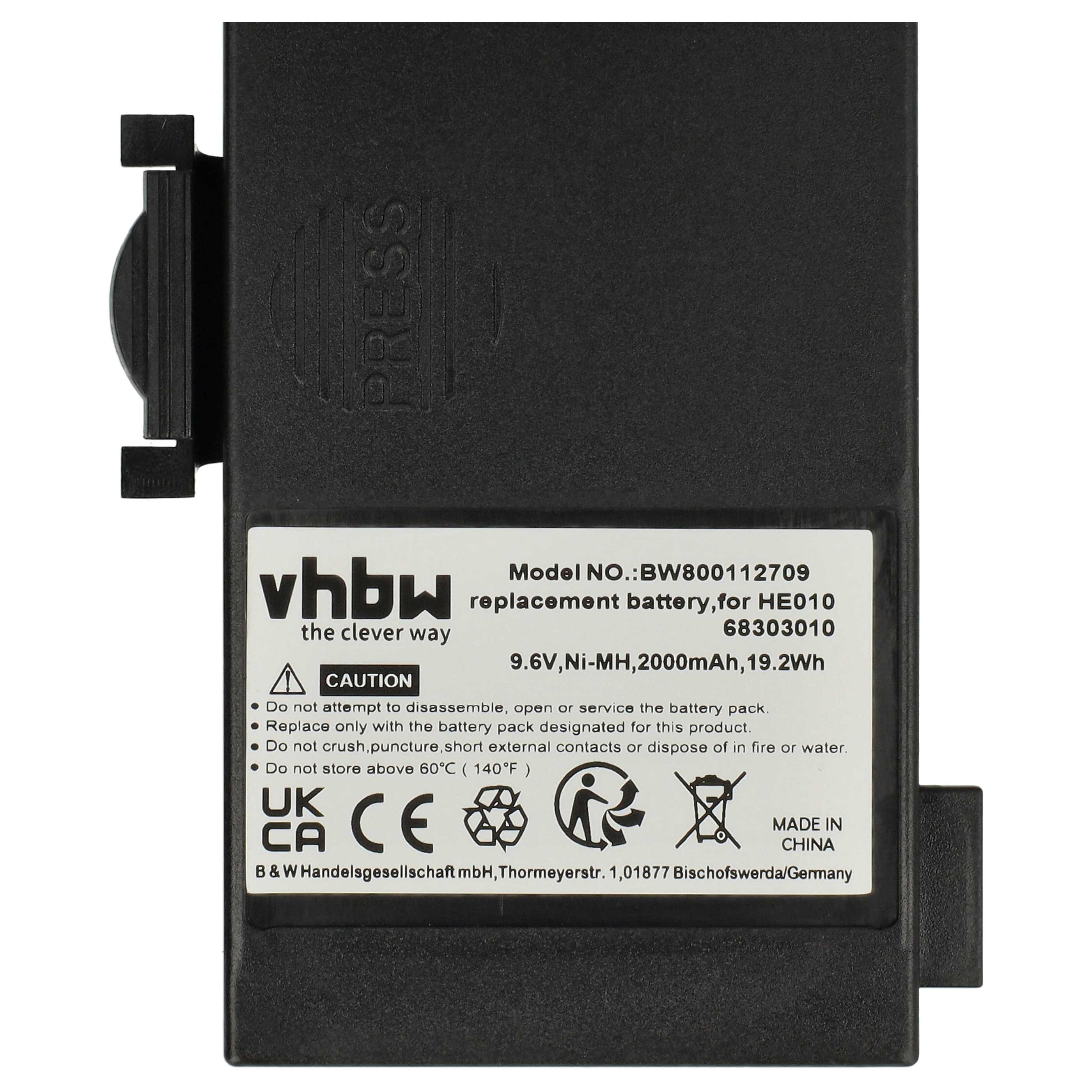 Radio Battery replaces Hetronic 68303000, 68303010, 6830300, 68303020, HE010 - 2000 mAh 9.6 V NiMH