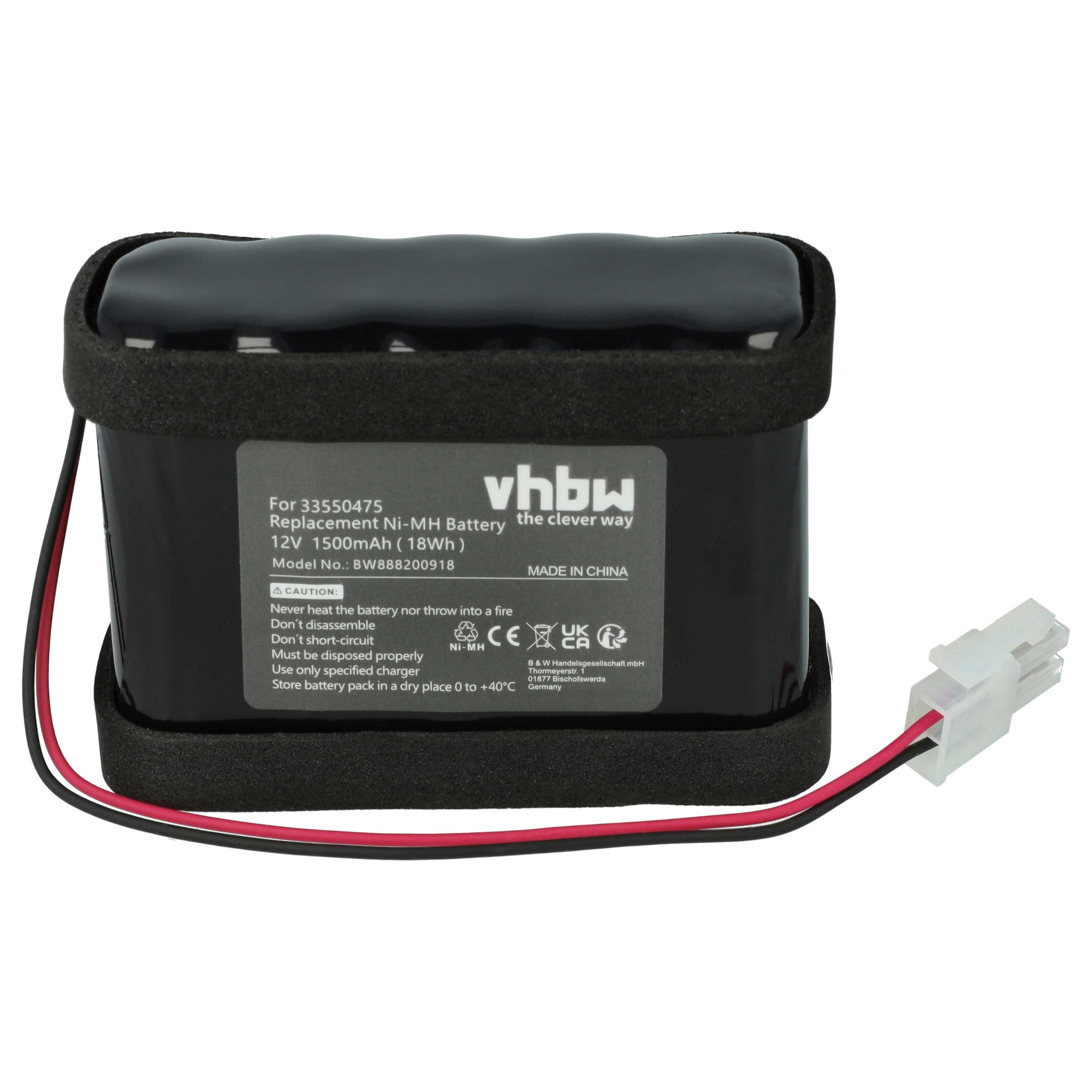 Sliding Gate Operator Battery replaces Besam 33550475, 550473, 45A020BA00004, 550475 - 1500 mAh 12 V NiMH