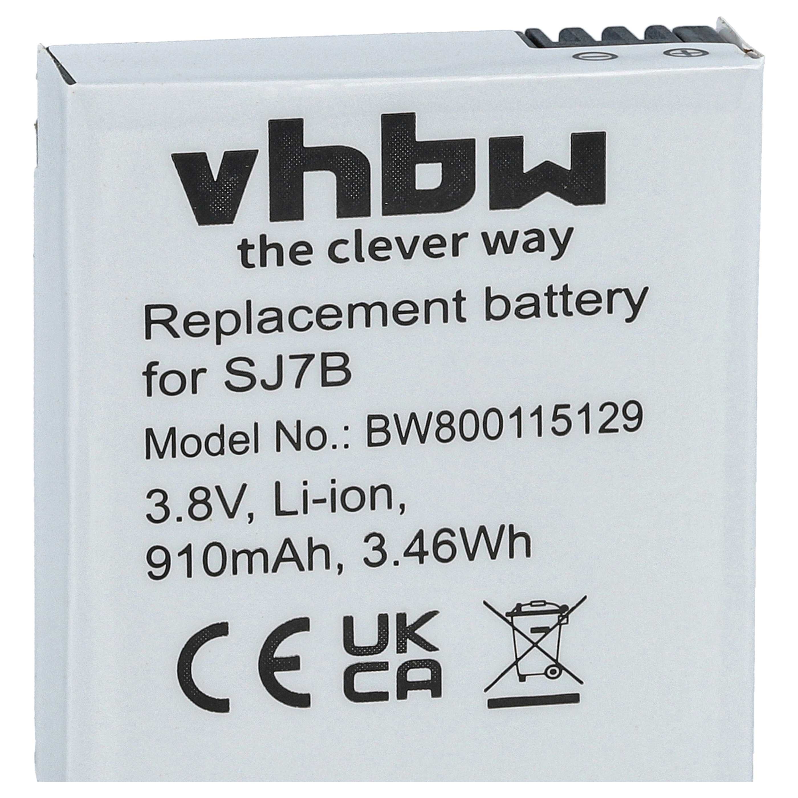 Videocamera Battery replaces SJCam SJ7B - 910 mAh 3.8 V Li-Ion
