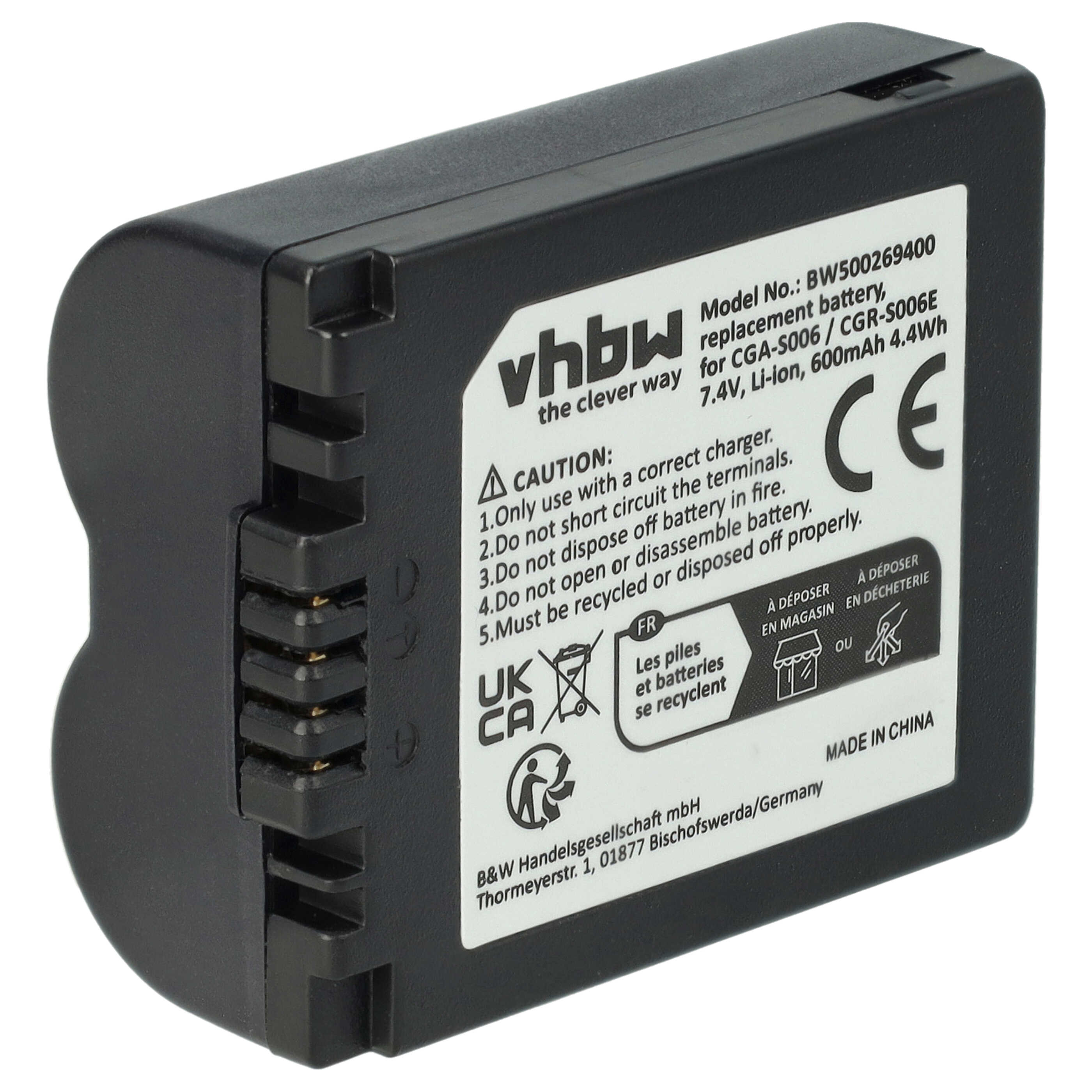 Battery Replacement for Leica BP-DC5 - 600mAh, 7.2V, Li-Ion