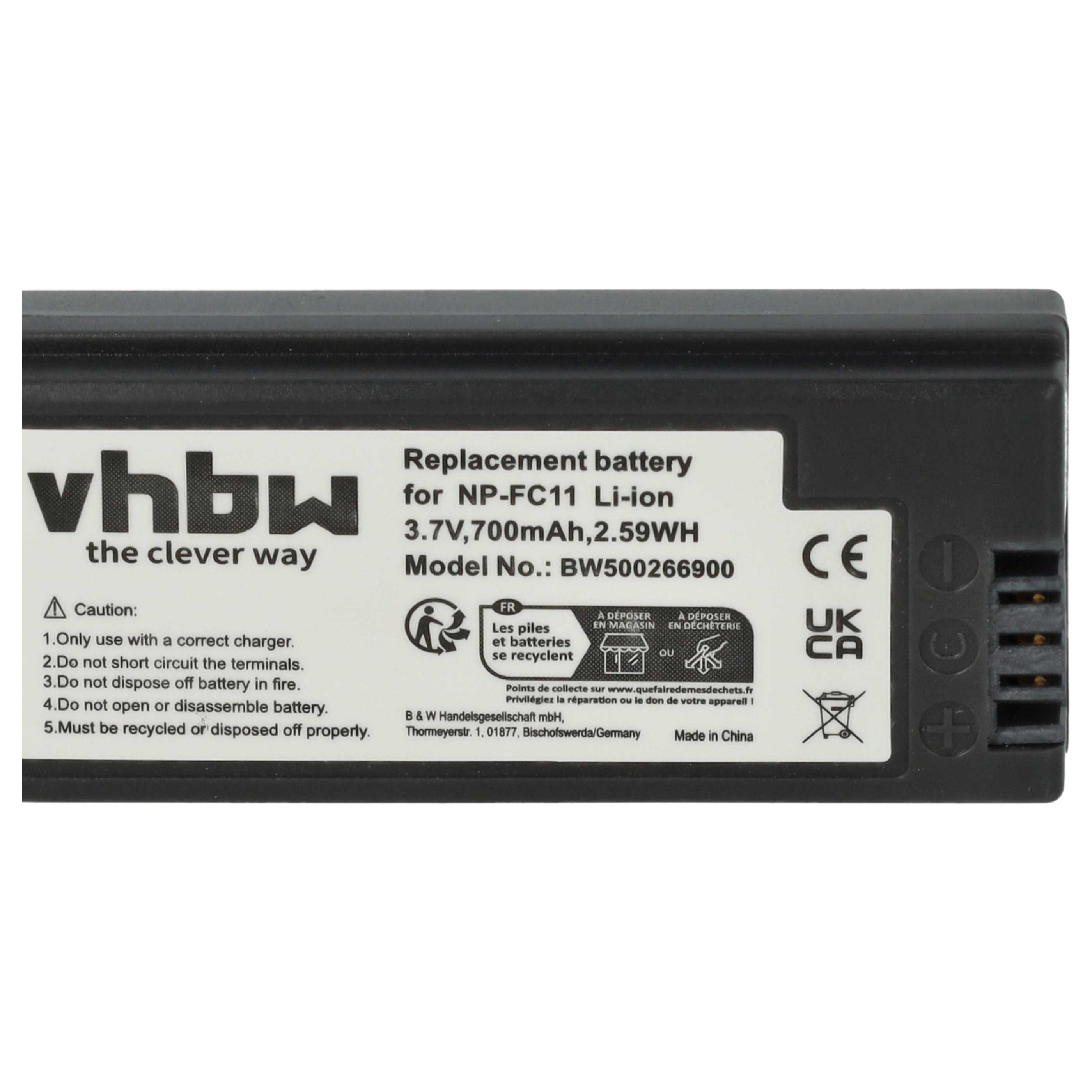 2x Batteria sostituisce Sony NP-FC10, NP-FC11 per fotocamera - 700mAh 3,6V Li-Ion