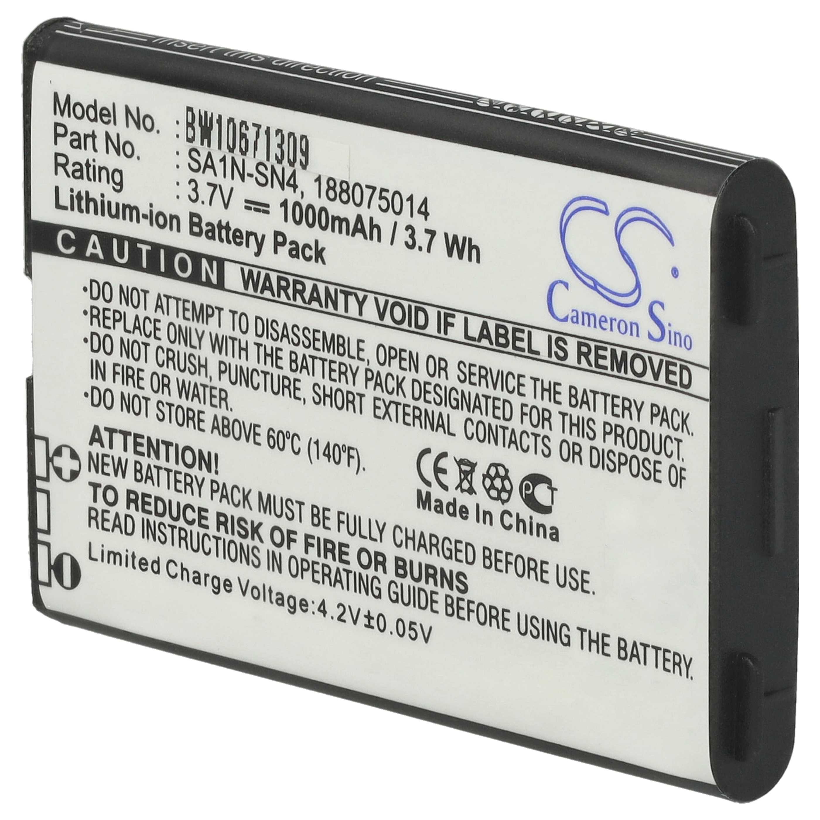 Akumulator do telefonu smartfona zamiennik Sagem SA1M-SN2, 188075014, SA1N-SN4, BA40 - 1000 mAh 3,7 V Li-Ion