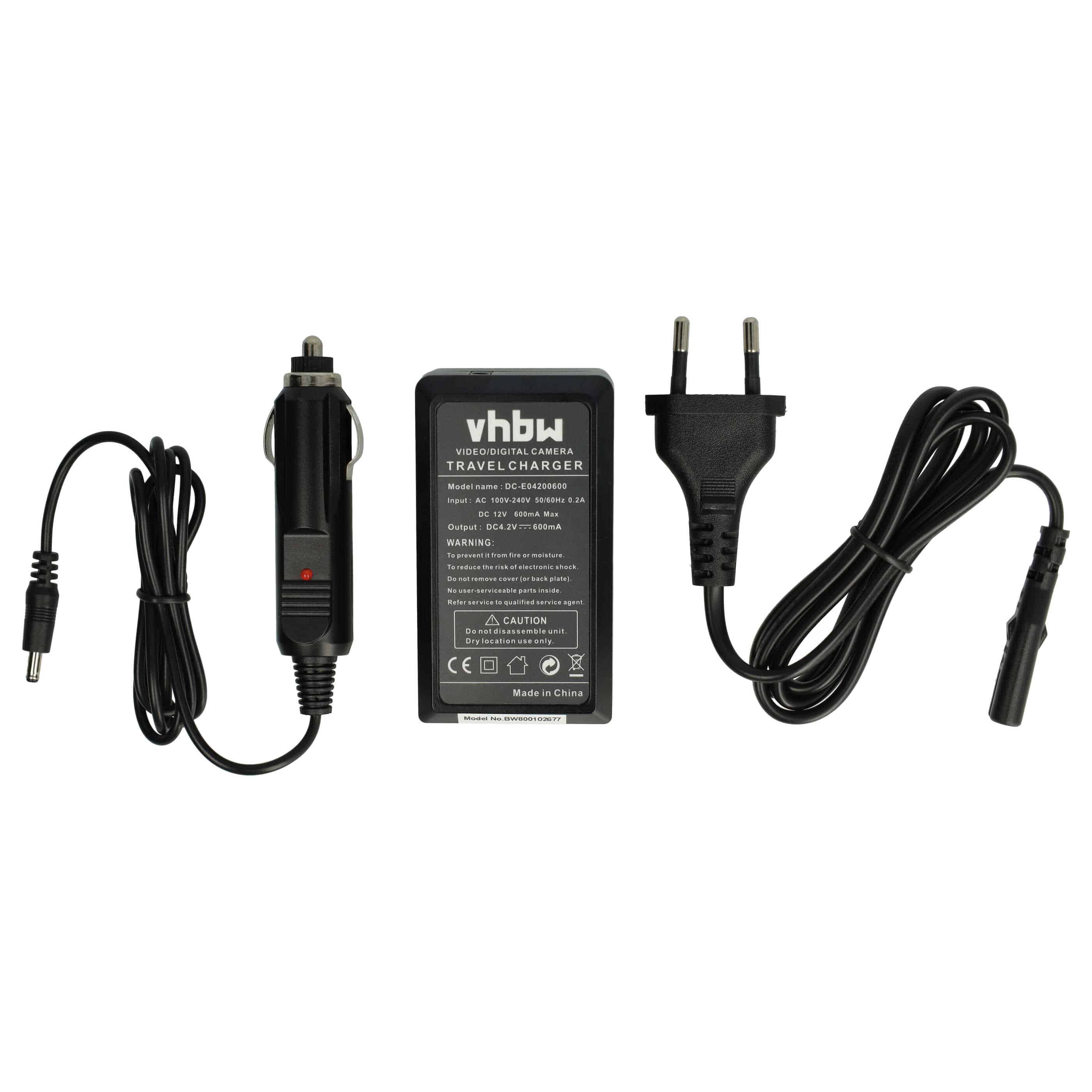 Battery Charger suitable for Lumix DMC-FH2 Camera etc. - 0.6 A, 4.2 V