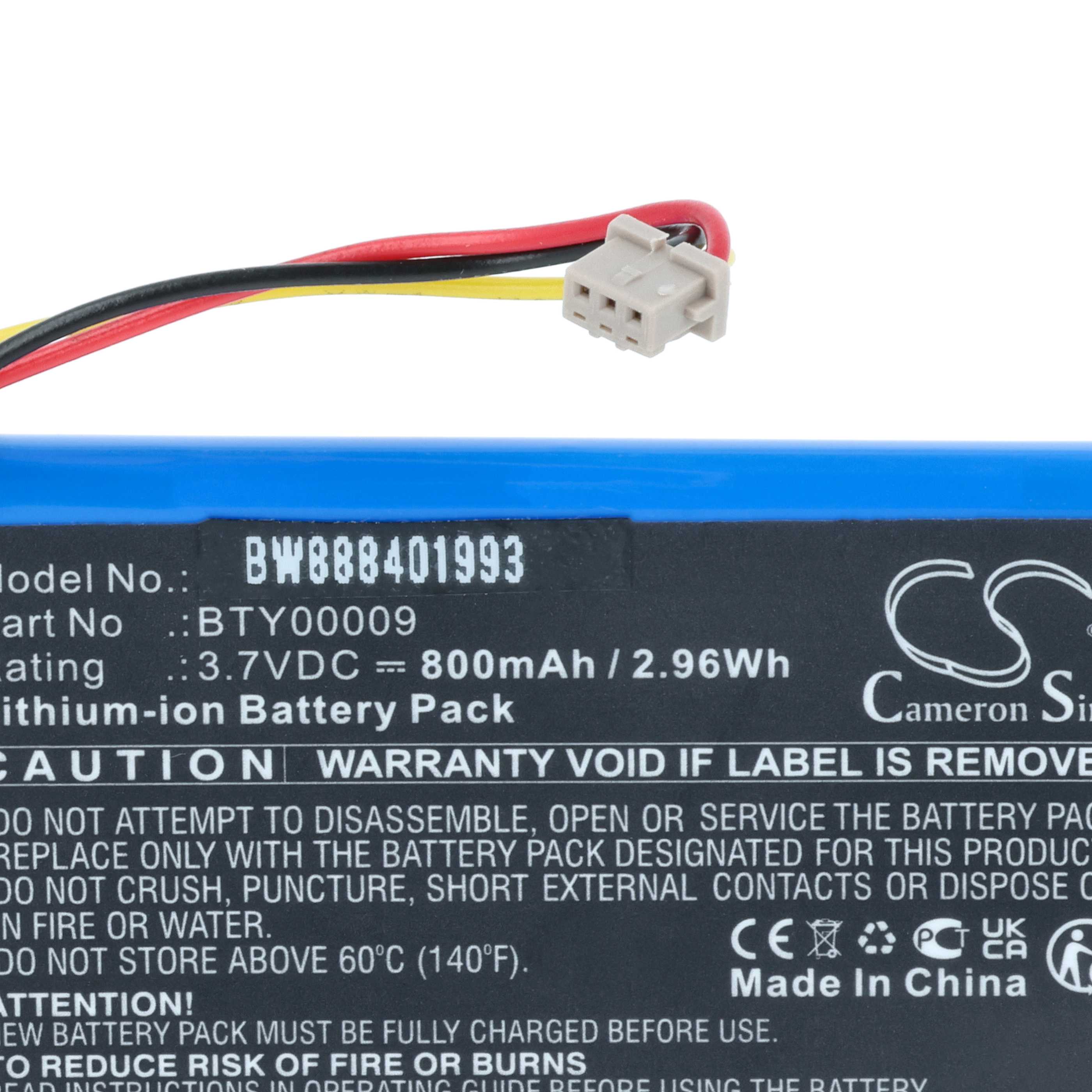 Batería reemplaza Ingenico BTY00009, FPS16020002419 para lector de tarjetas con chip (800 mAh, 3,7 V, Li-Ion)