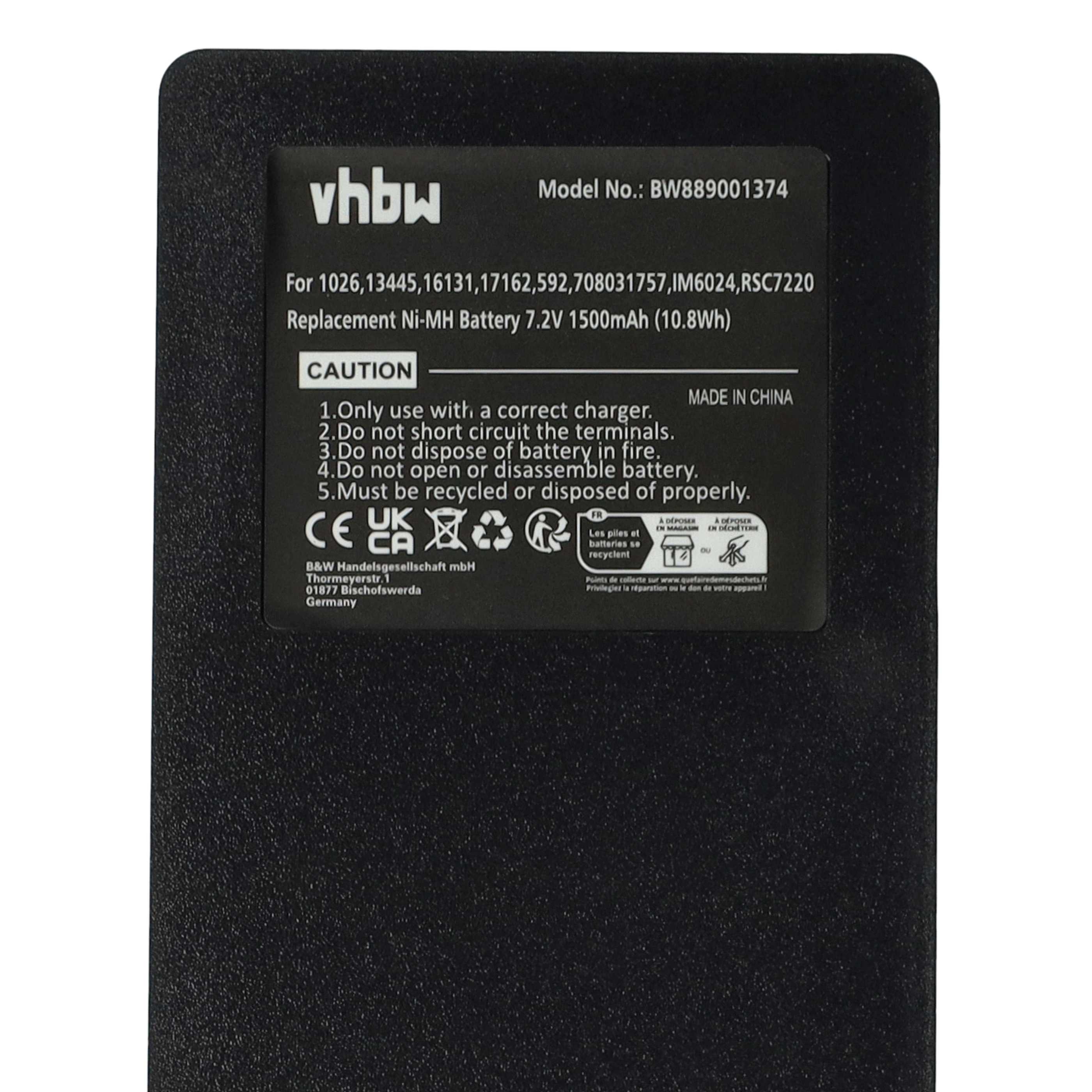 Batería (2 ud) reemplaza Palfinger 17162, 708031757, 16131, 1026, 13445 sistema control - 1500mAh 7,2V NiMH