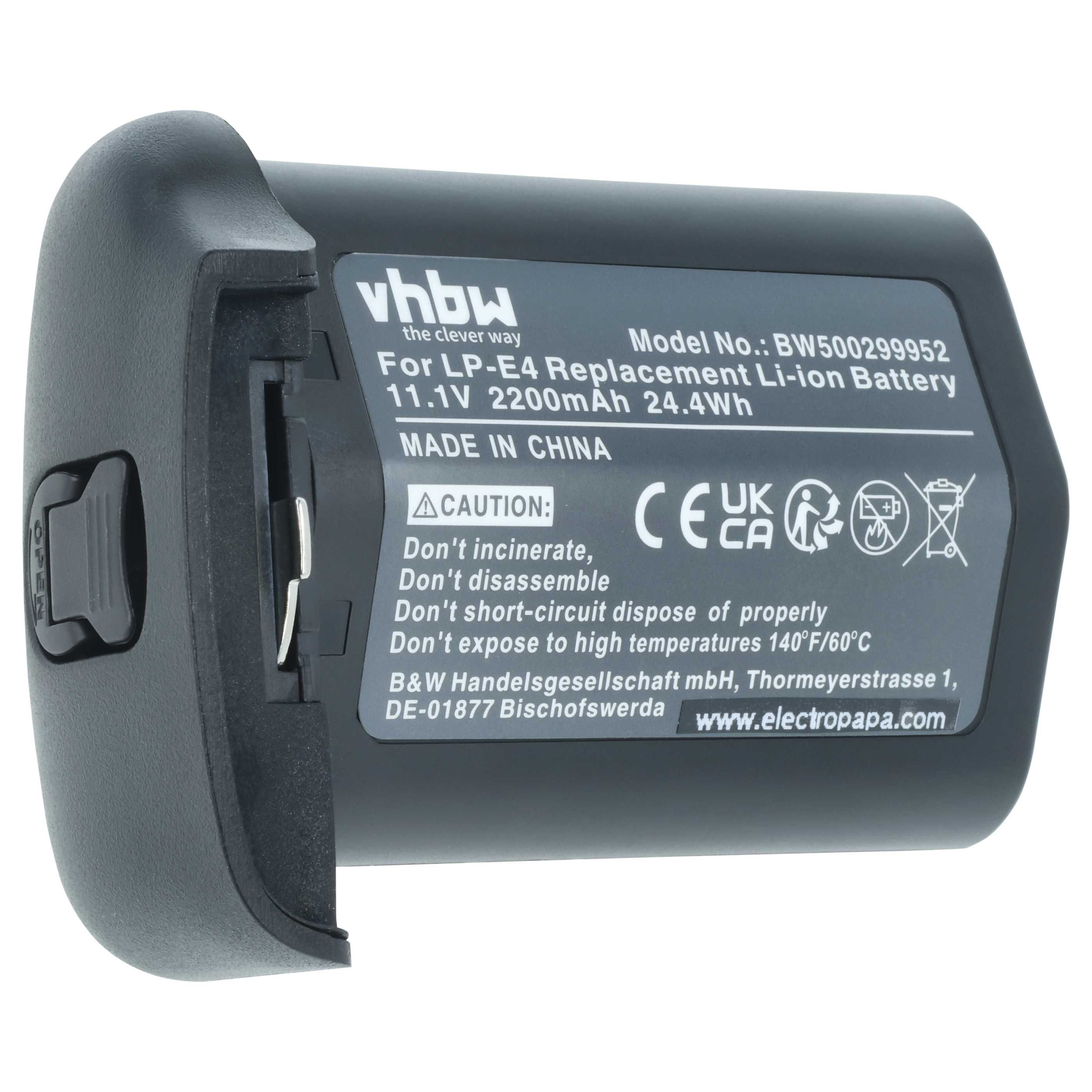 Battery replaces Canon LP-E4N, LP-E4 - 2200mAh, 11.1V, Li-Ion