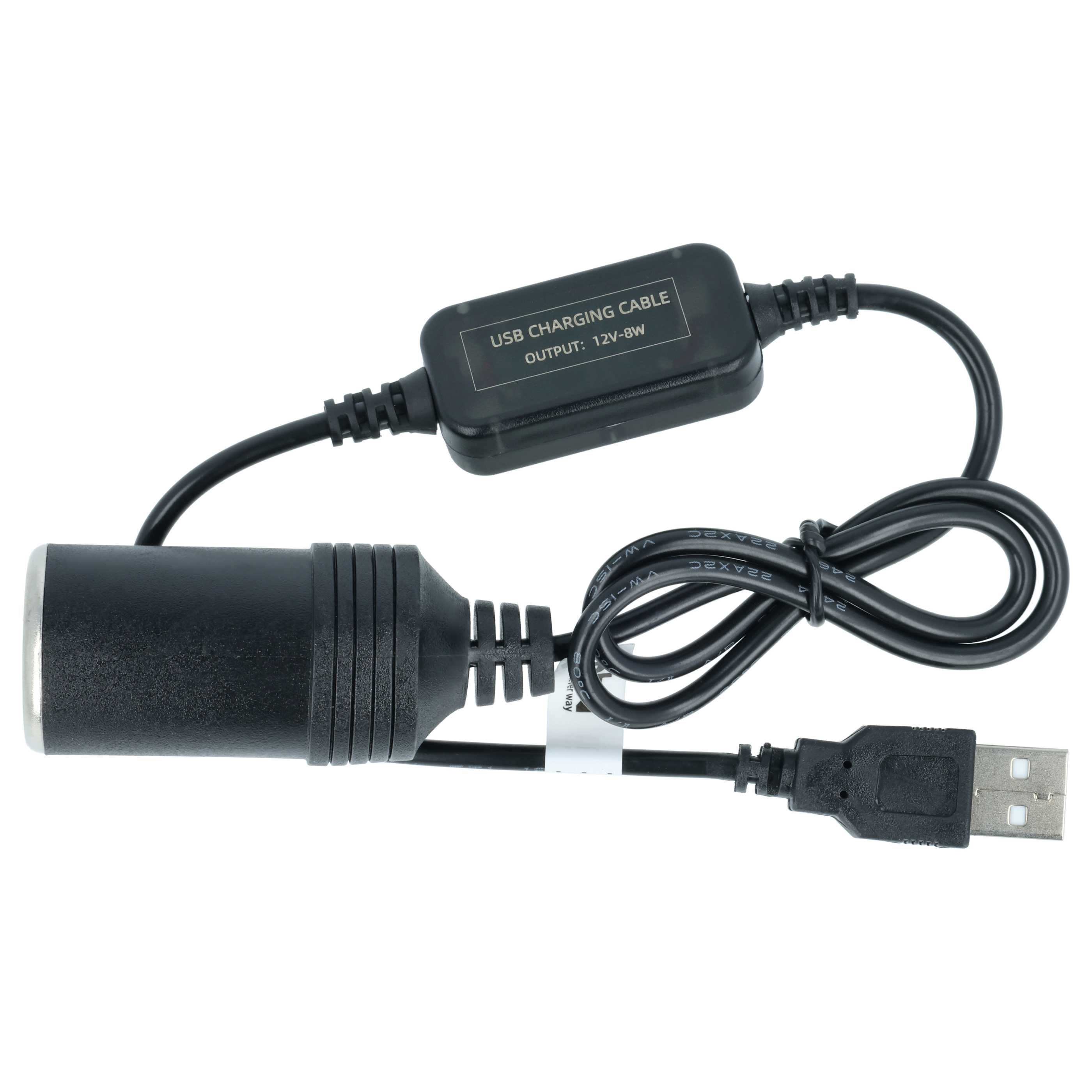 USB Zigarettenanzünder Adapter - 5V auf 12V Konverterkabel, USB-A auf 12V Buchse, 60 cm