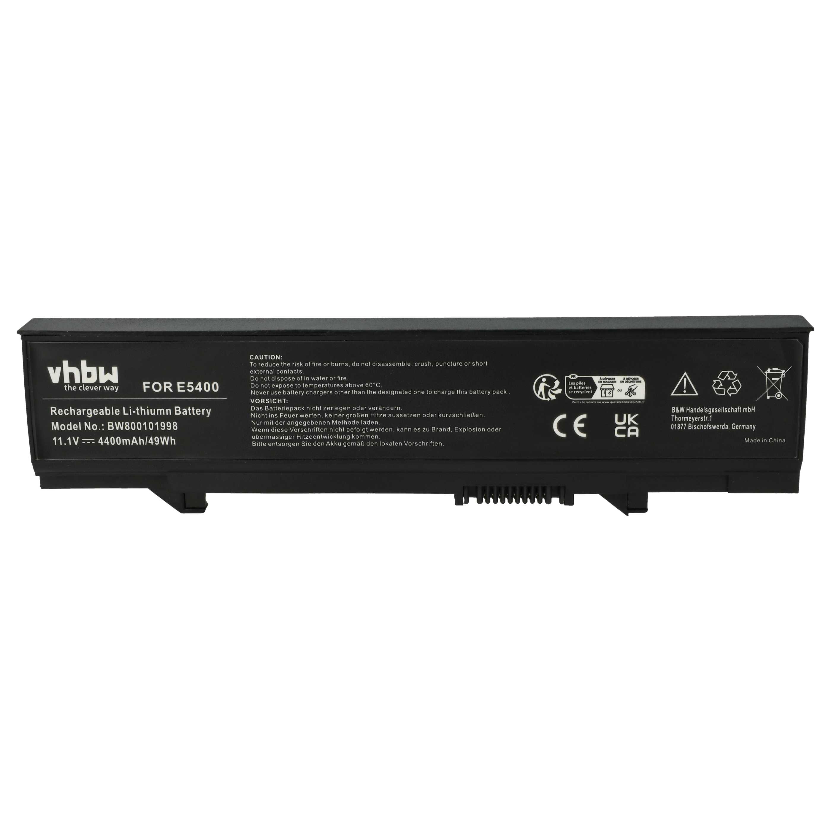 Batteria sostituisce Dell 312-0762, 312-0769, 451-10616 per notebook - 4400mAh 11,1V Li-Ion argento grigio