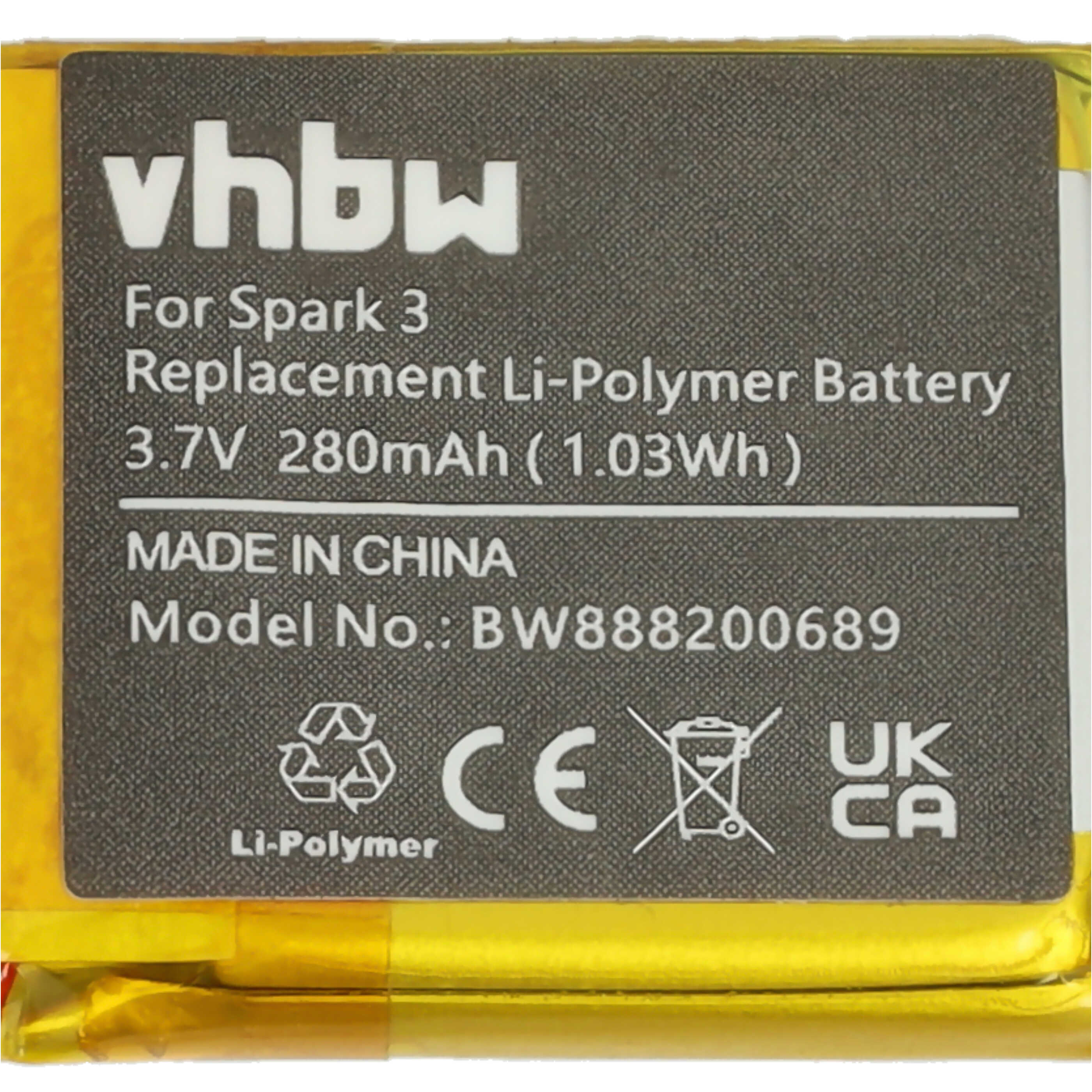 Batterie remplace TomTom AHB332824HPS pour montre connectée - 280mAh 3,7V Li-polymère + outils