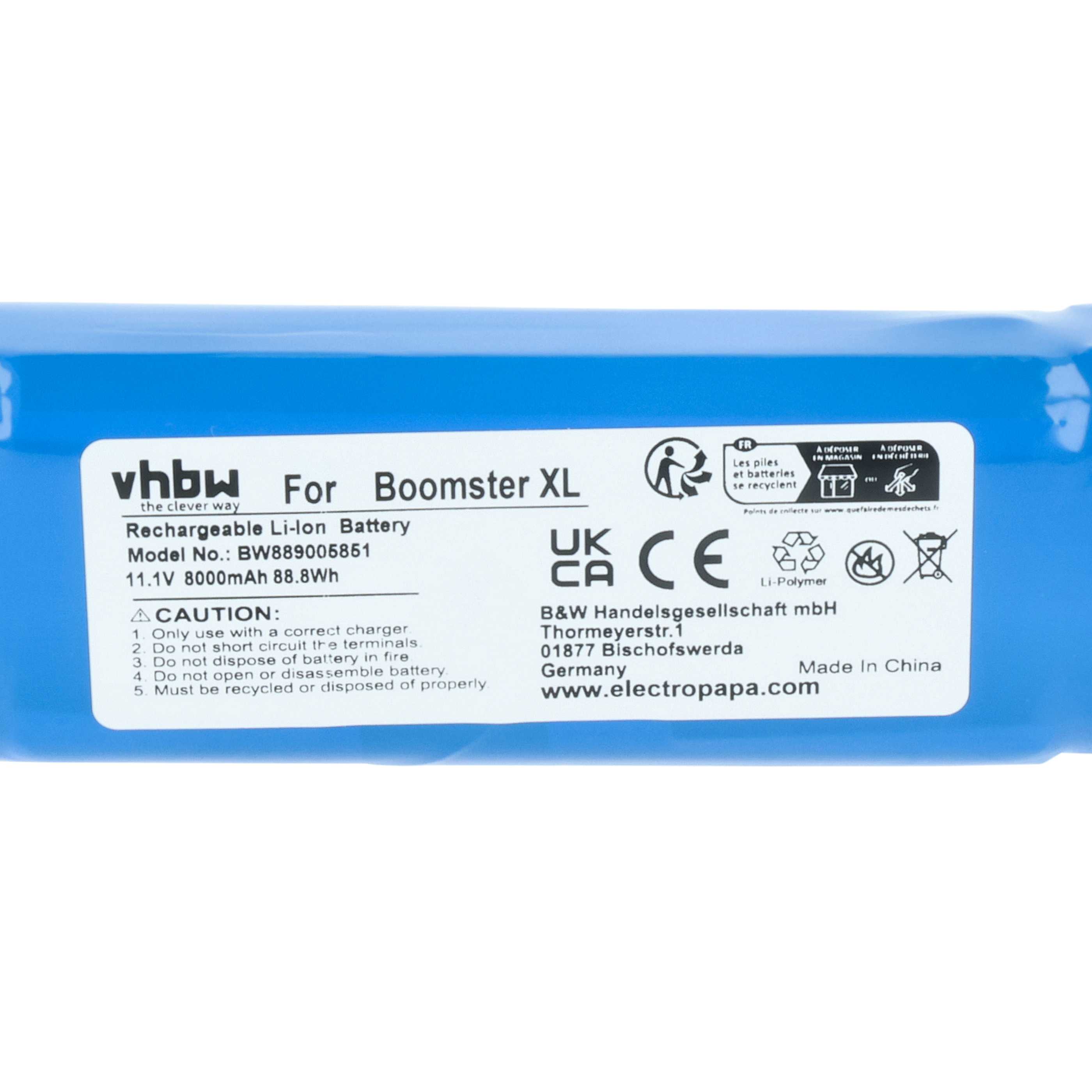 DAB Radio Battery replaces Teufel AEC103694-3S2P - 8000 mAh 11.1 V Li-Ion