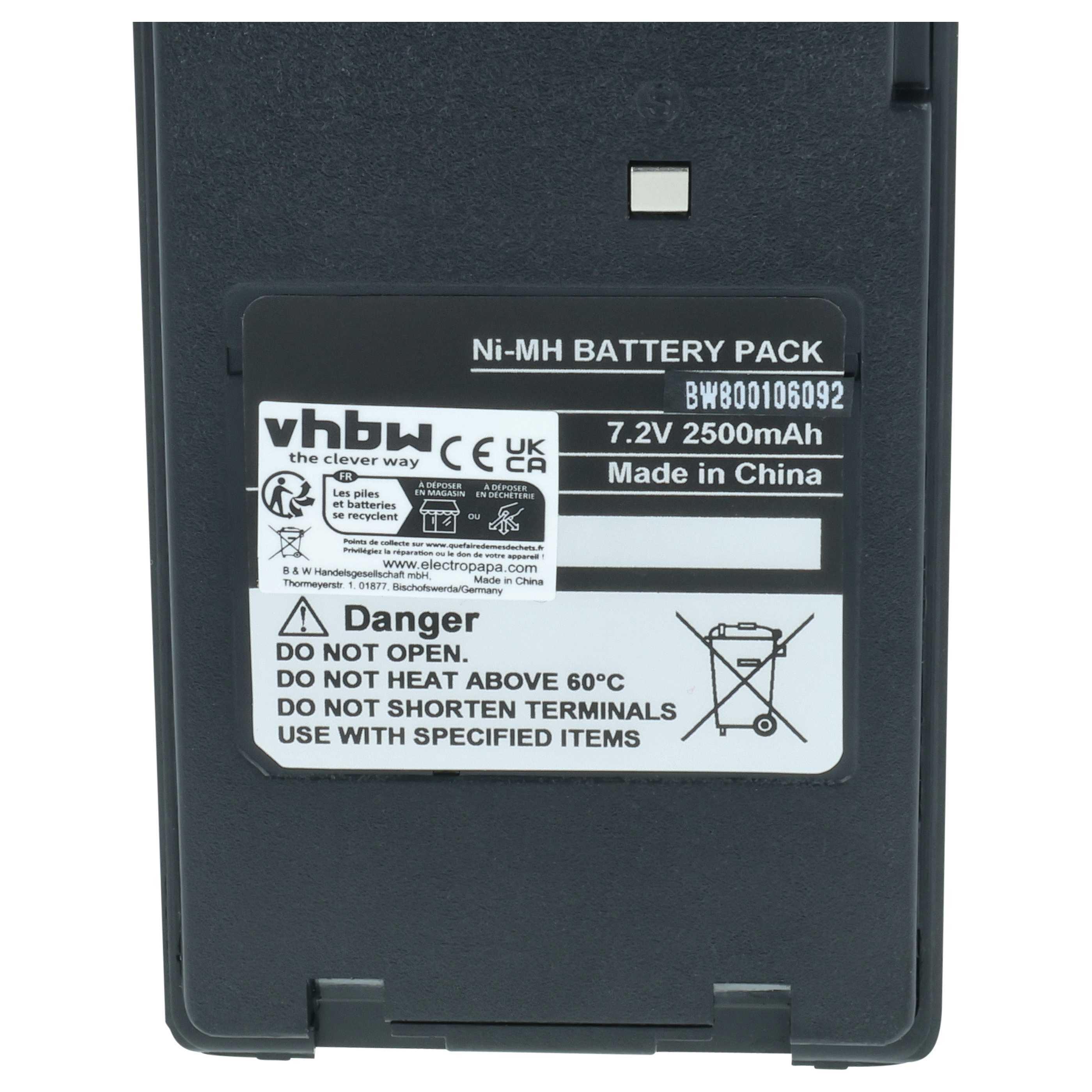 2x Batteria sostituisce Icom BP-210N, BP-210, BP-209N, BP-209 per dispositivo radio - 2500mAh 7,2V NiMH