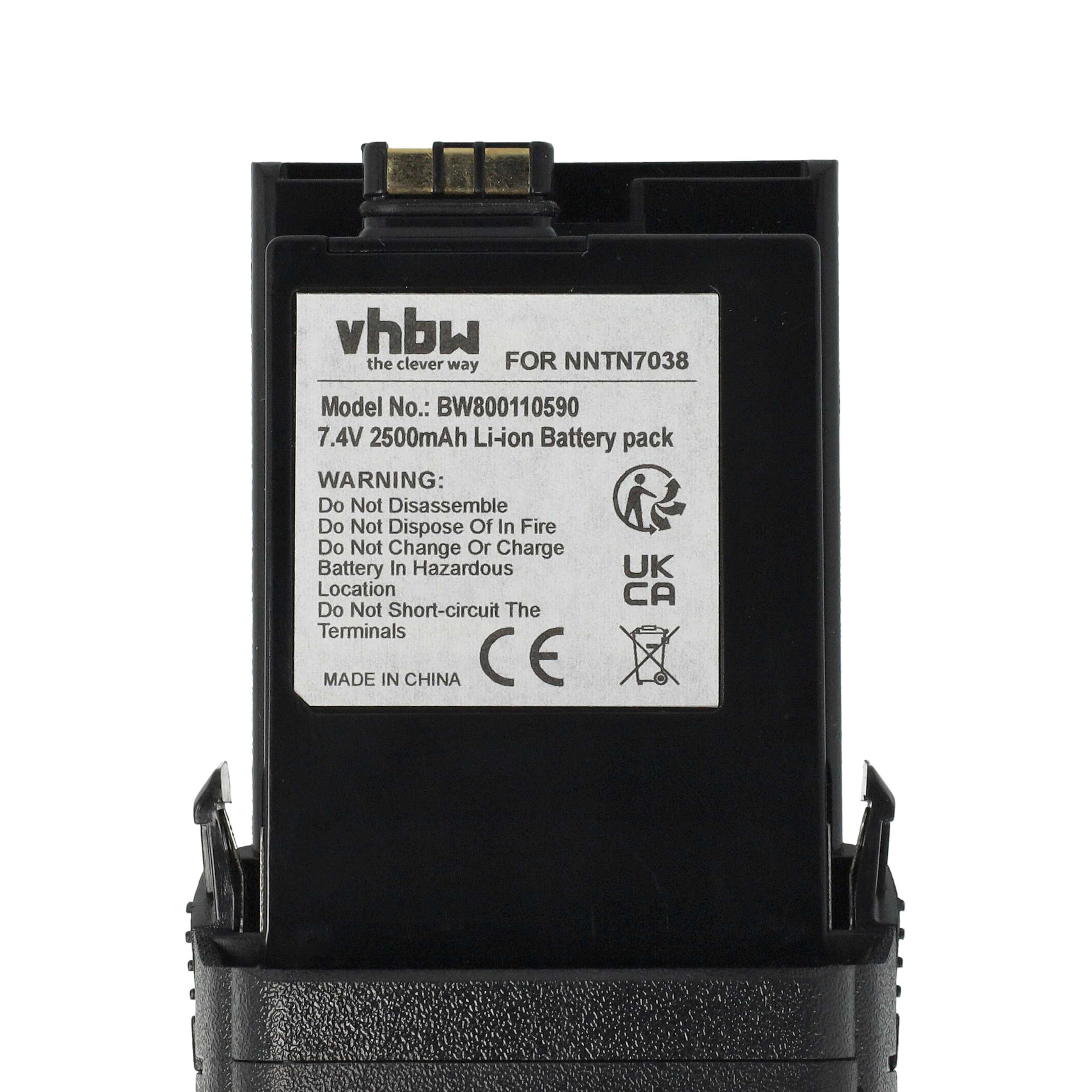 Radio 5x Battery replaces Motorola NNTN7034A, NNTN7034B, NNTN7038, NNTN7035A, NNTN7035 - 2500 mAh 7.4 V Li-Ion