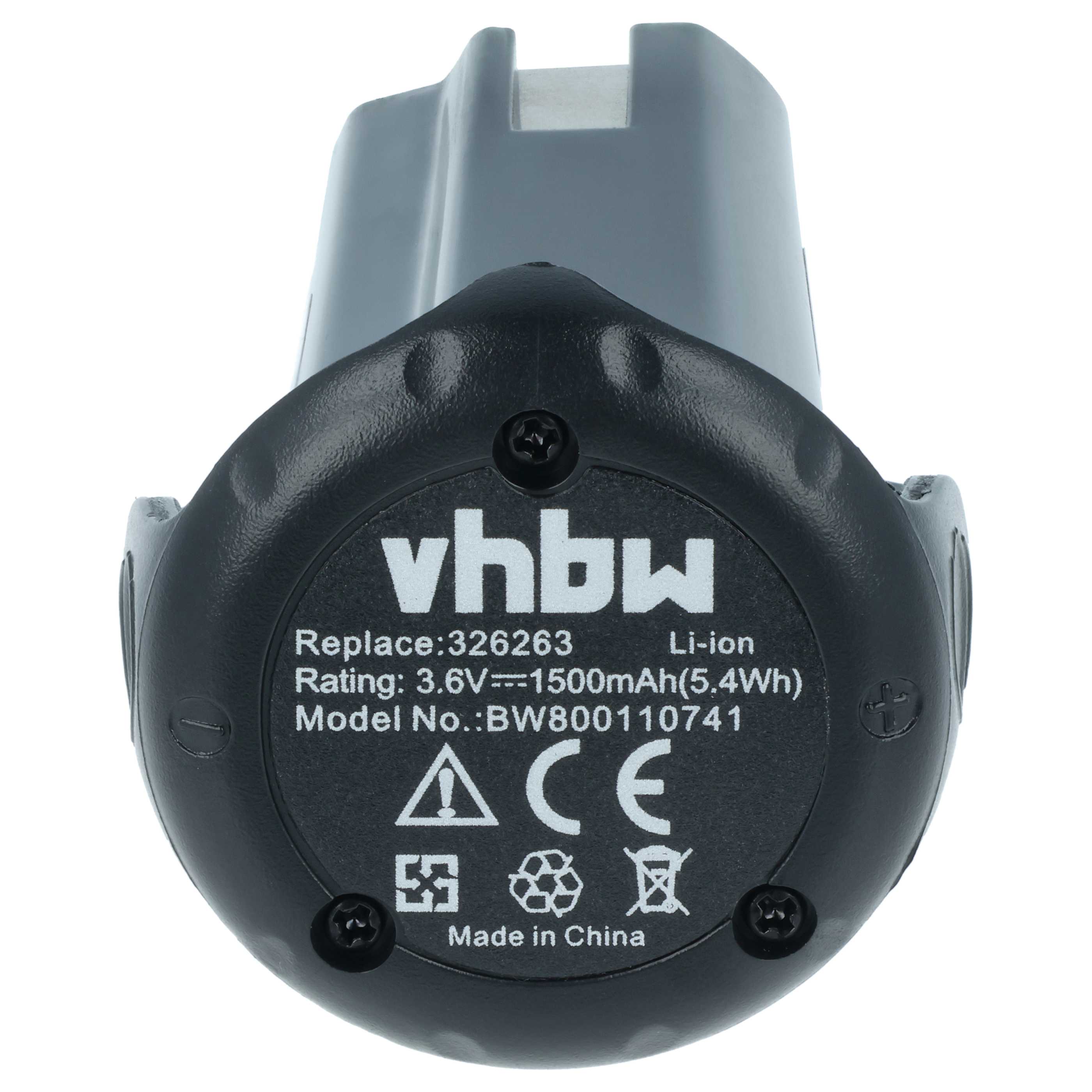Battery replaces Bostitch 9B12070R Electric Power Tool - 1500 mAh, 3.6 V, Li-Ion