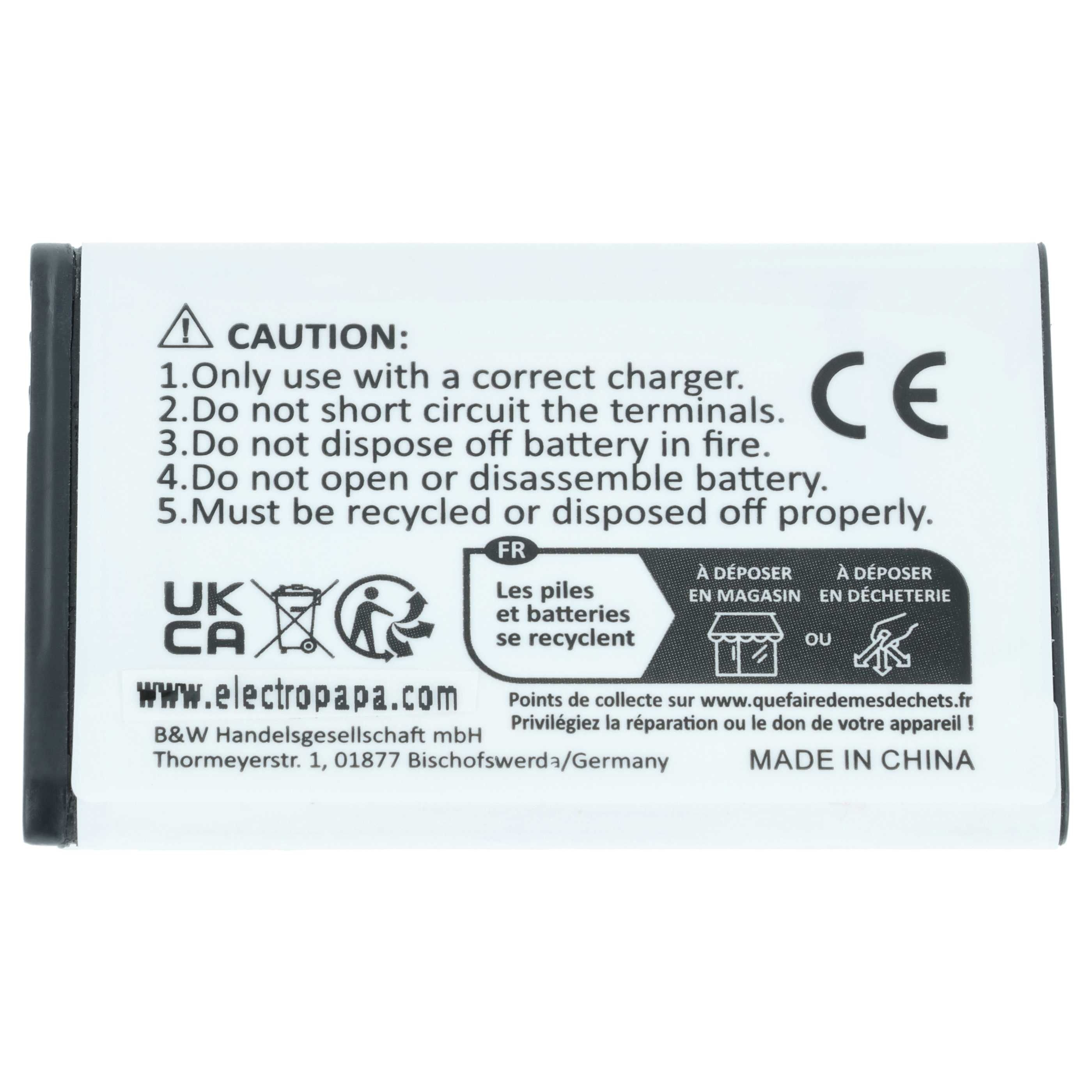 Batteria sostituisce Alcatel RTR001F01, 10000058 per cellulare - 650mAh 3,7V Li-Ion 