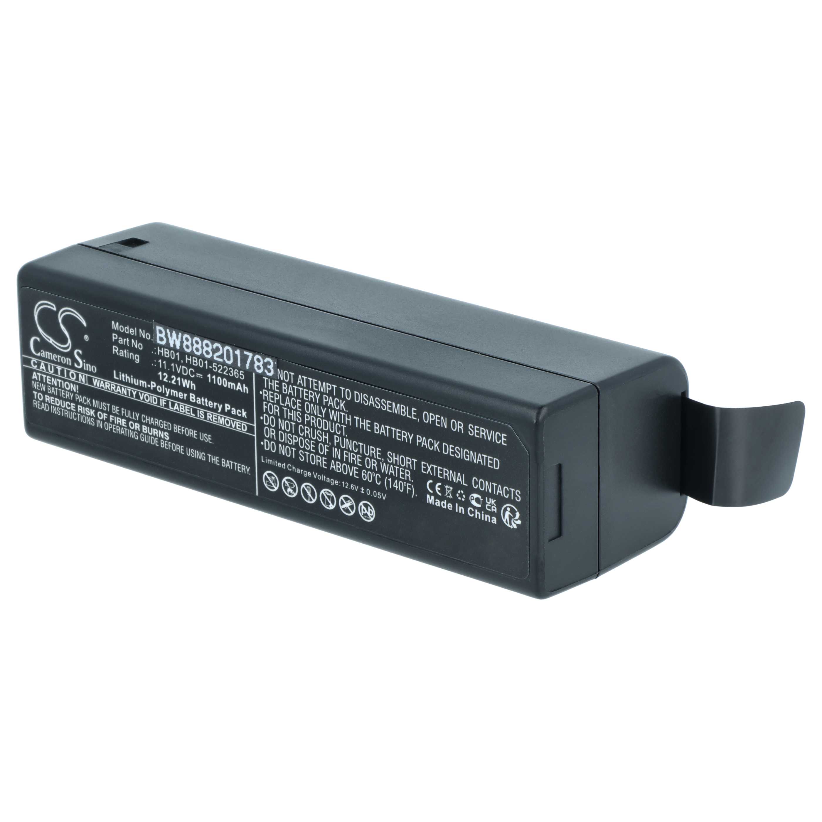 2x Battery replaces DJI HB01, HB01-522365 - 1100mAh, 11.1V, Li-polymer